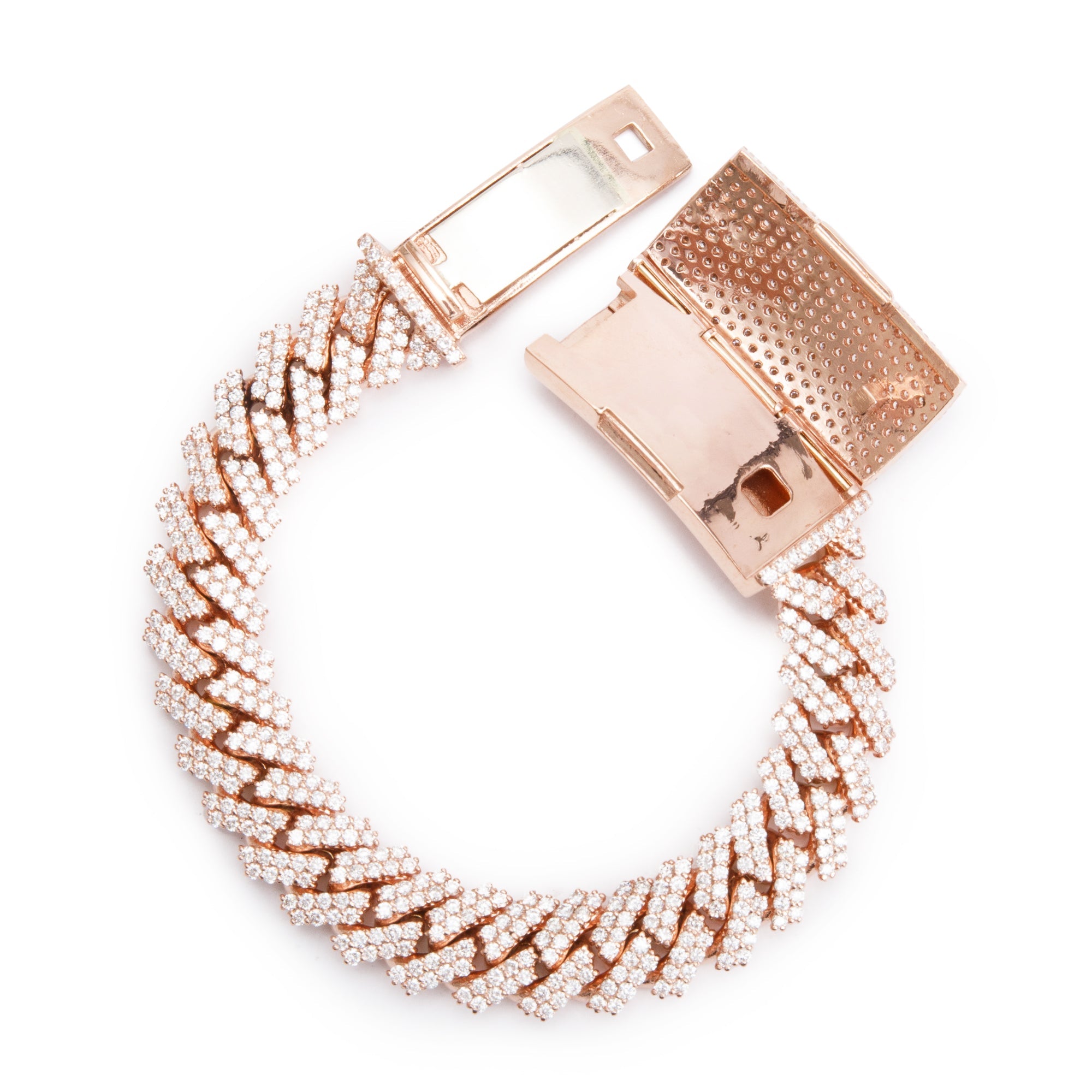 10k Rose Gold 17.13 tcw. Diamond Cuban Link Bracelet