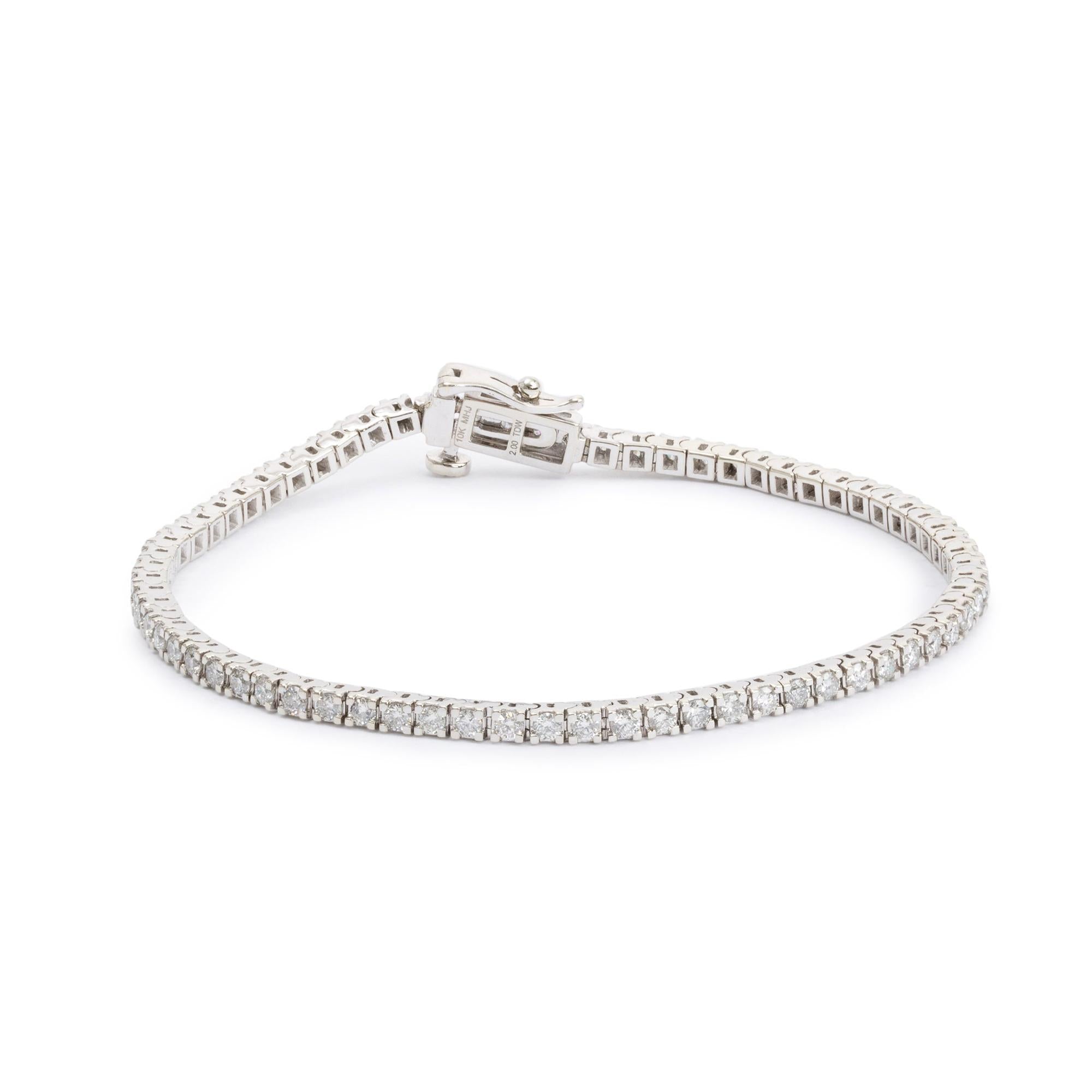 10k White Gold 2.00 tcw. Diamond Tennis Bracelet