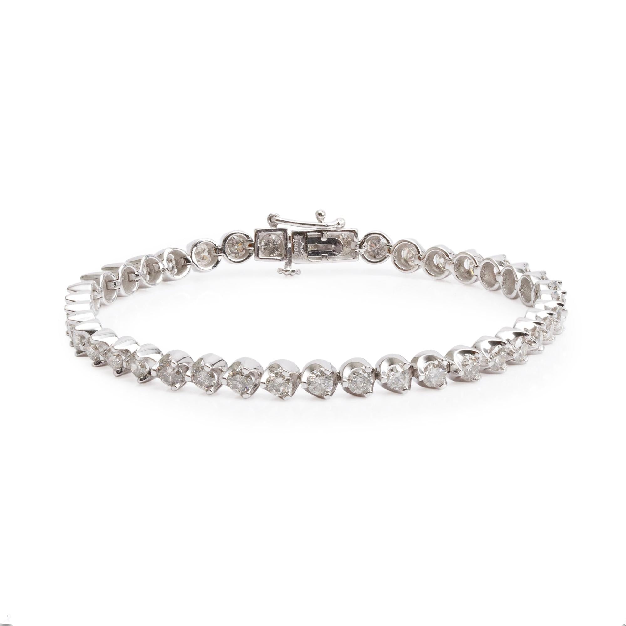 10k White Gold 5.00 tcw. Diamond Tennis Bracelet