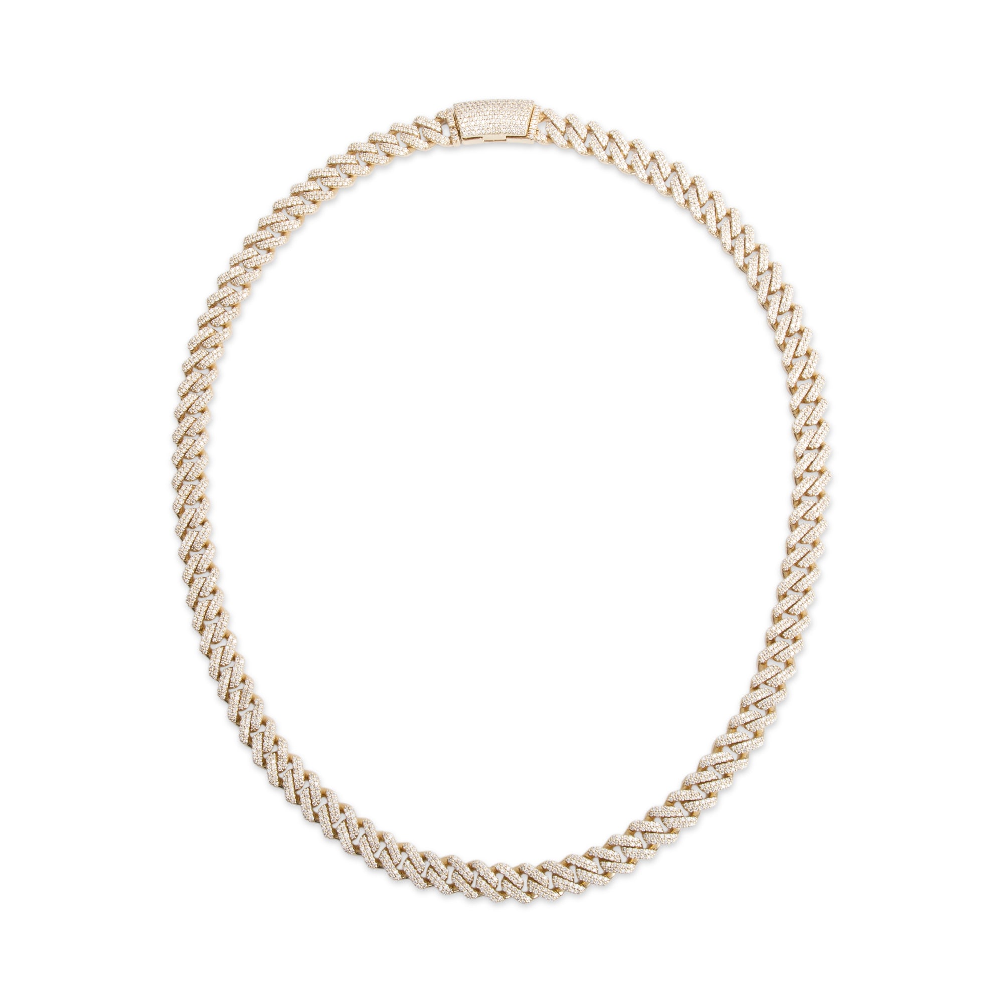 10k Yellow Gold 16.70 tcw. Pave Diamond Cuban Link Necklace