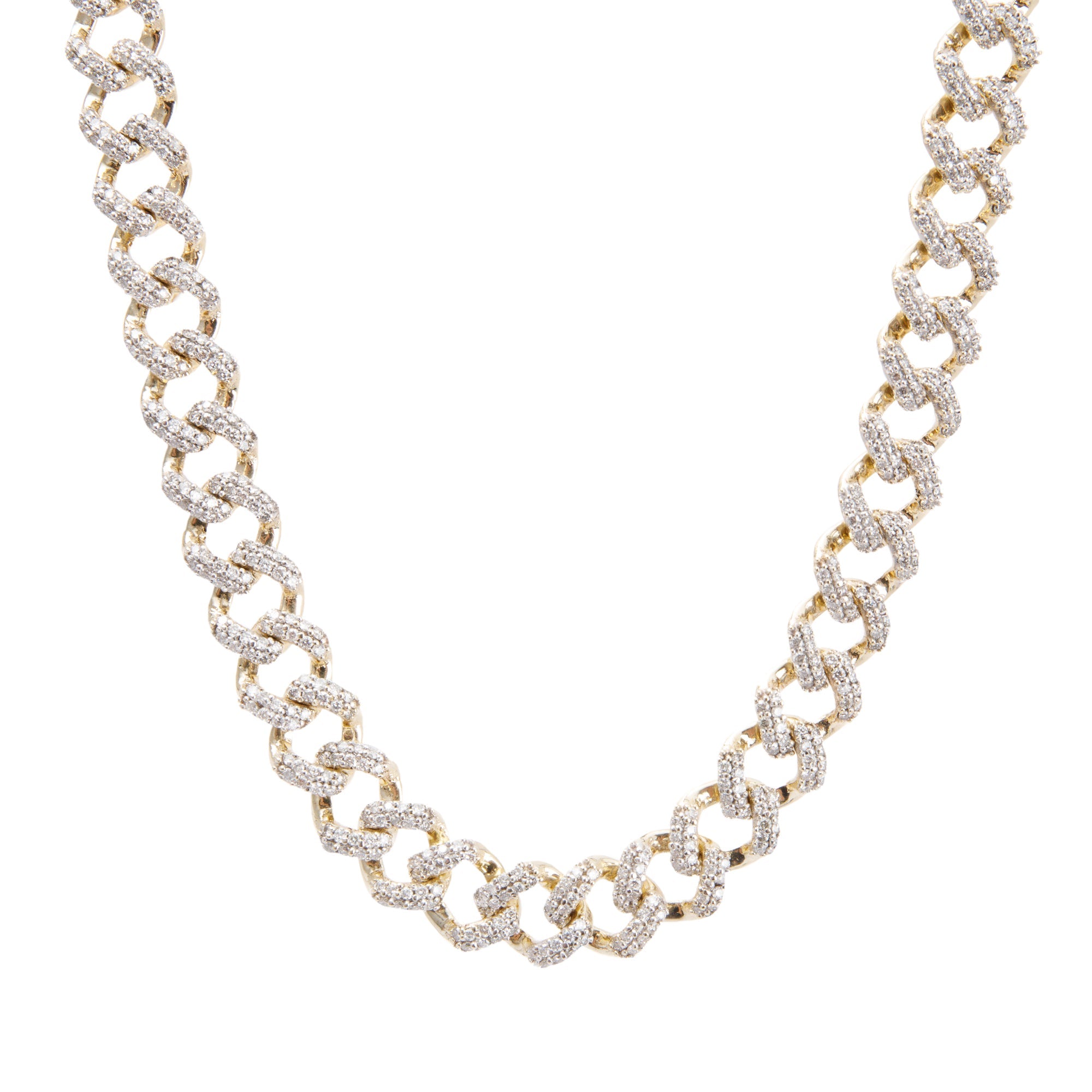 10k Yellow Gold 17.90 tcw. Diamond Curb Link Necklace