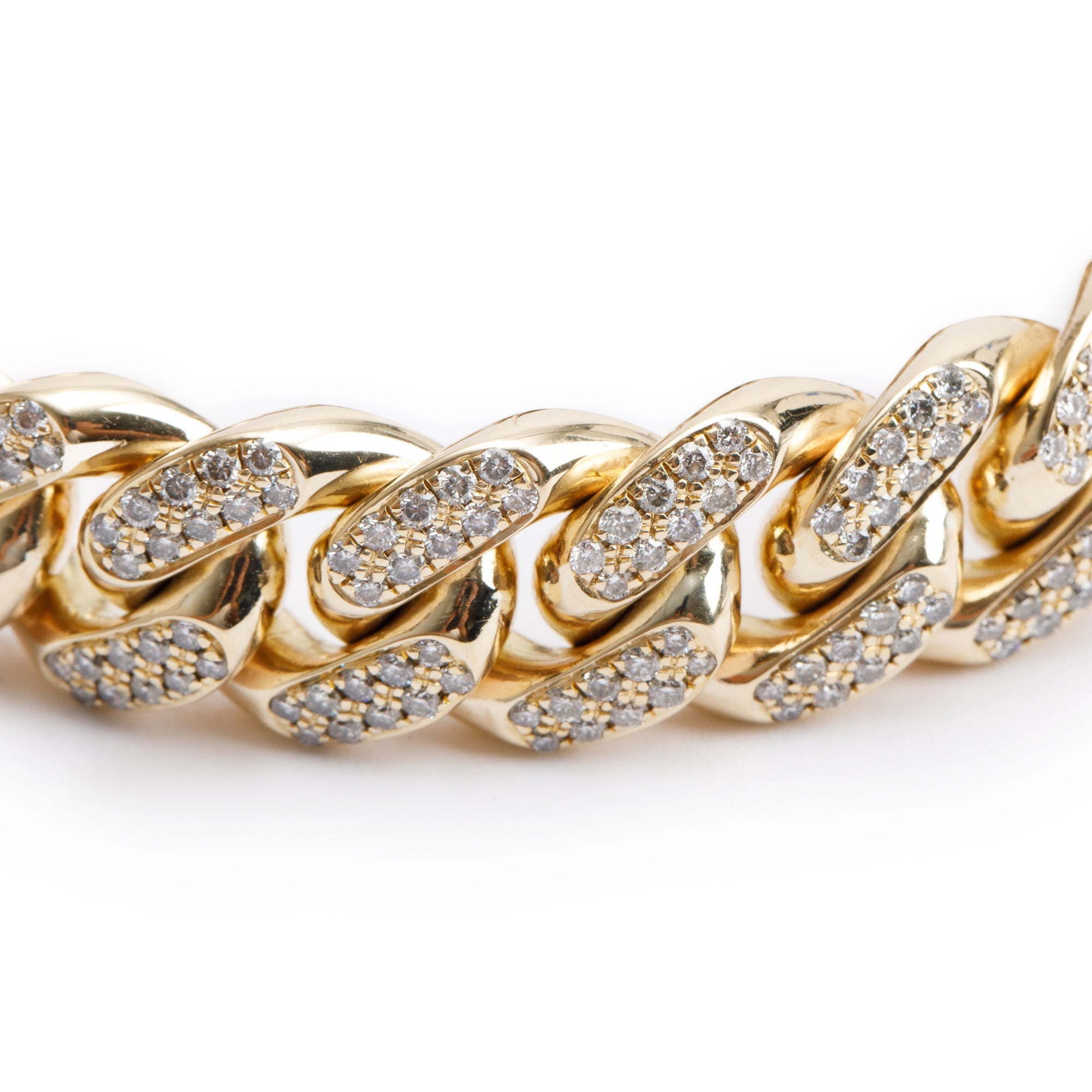 10k Yellow Gold 5.77 tcw. Diamond Cuban Link Bracelet