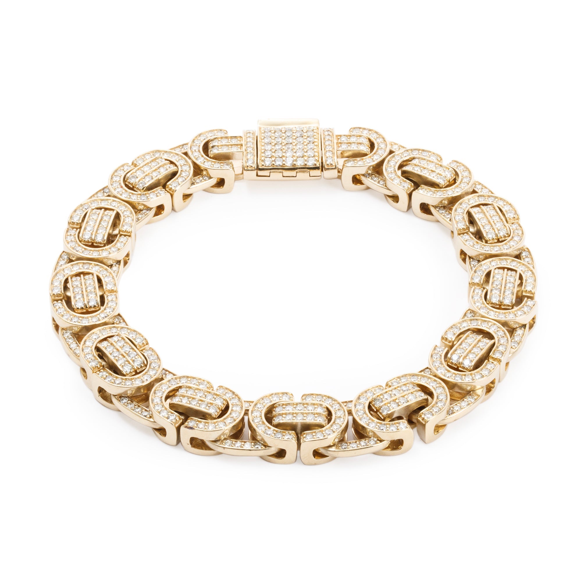 10k Yellow Gold 9.18 tcw. Diamond Link Bracelet