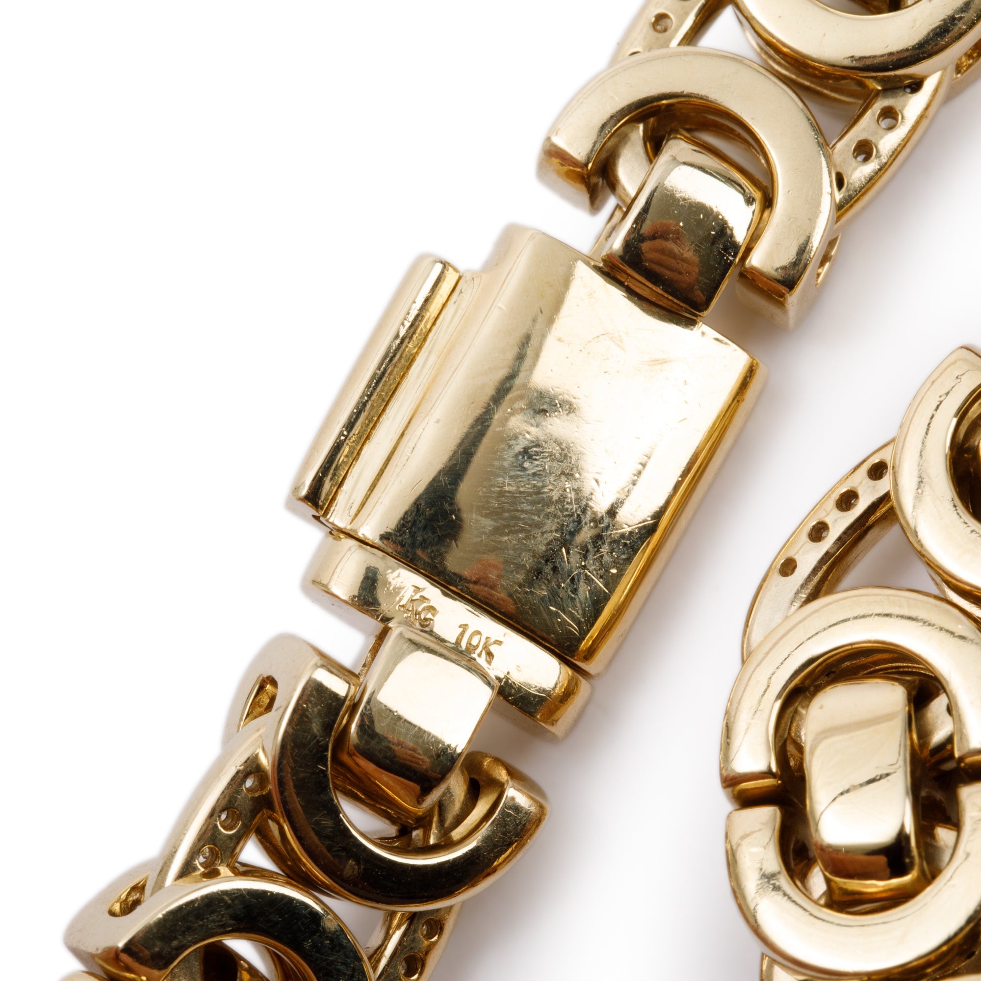 10k Yellow Gold 9.18 tcw. Diamond Link Bracelet