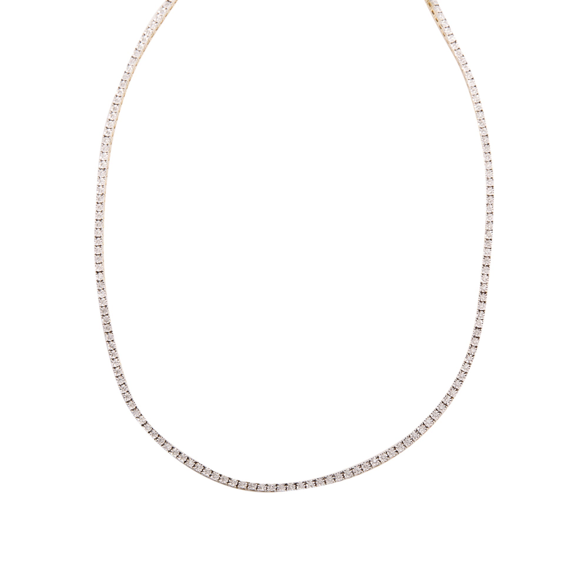 10k Yellow Gold Diamond Tennis Necklace