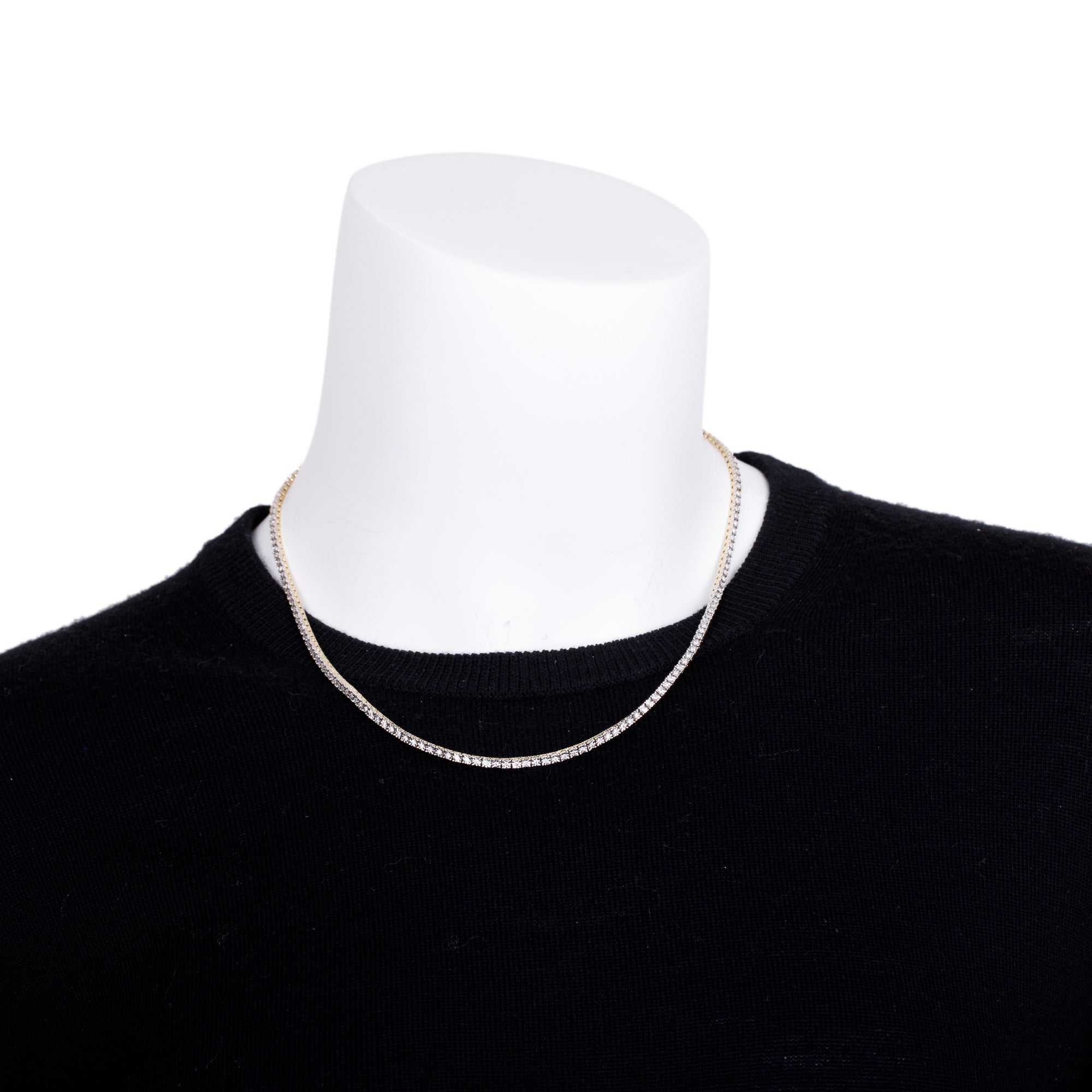 10k Yellow Gold Diamond Tennis Necklace