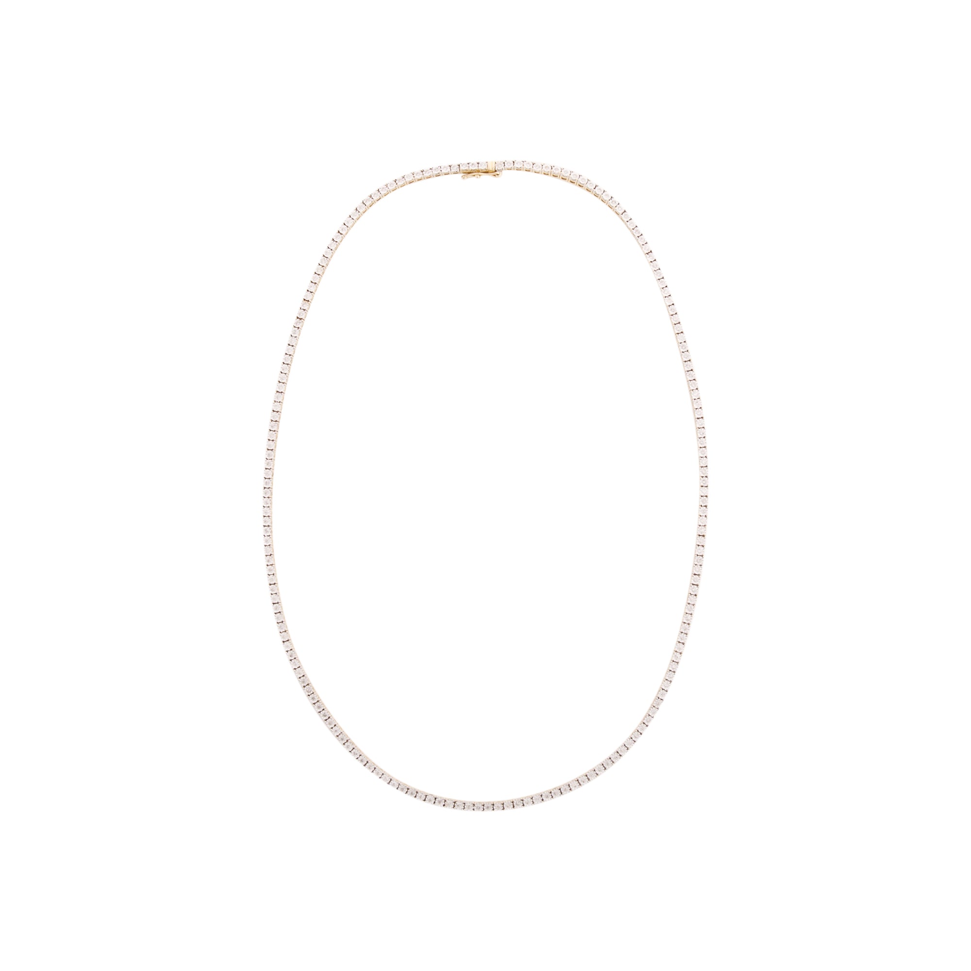 10k Yellow Gold Diamond Tennis Necklace