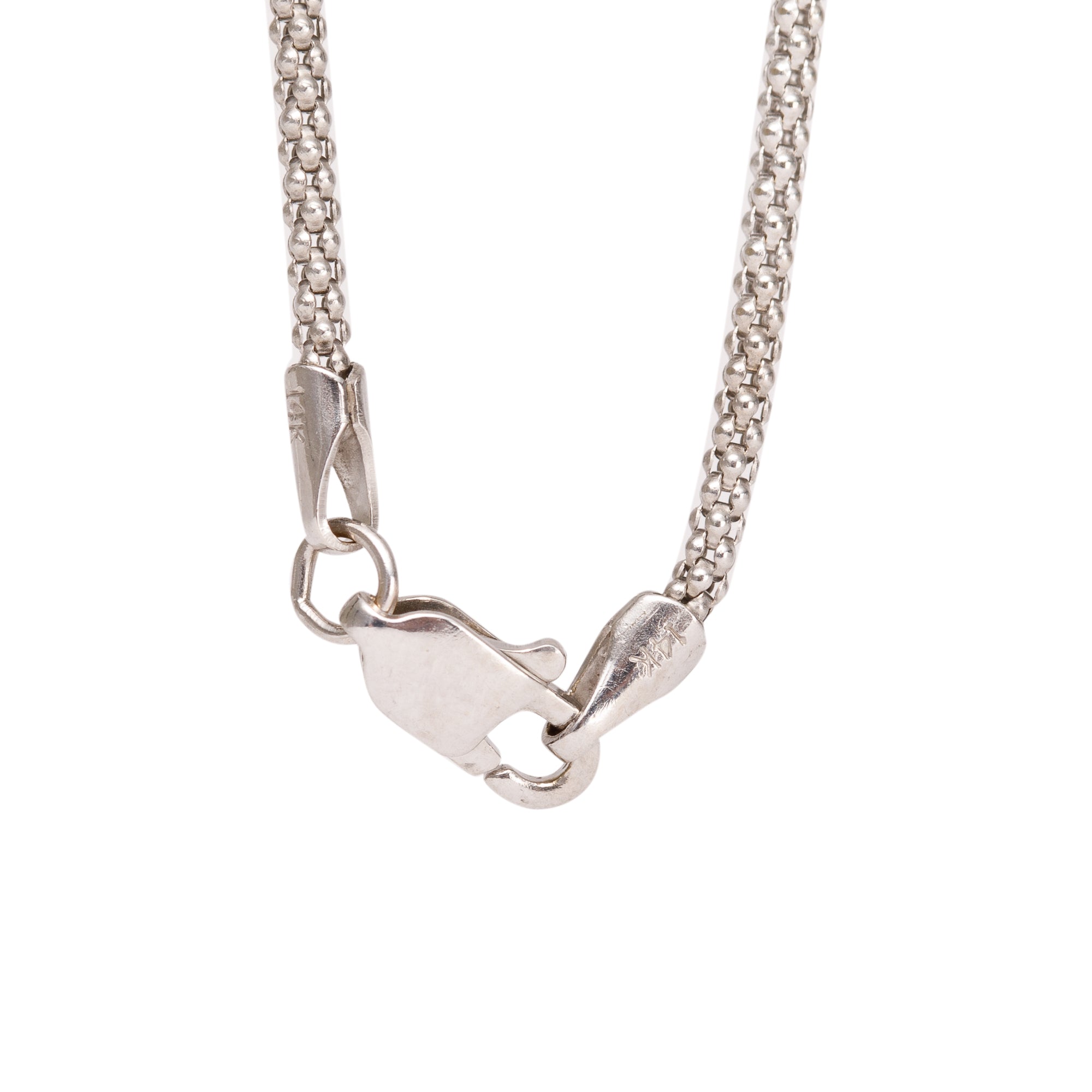 14-18k White Gold & Diamond Cross Pendant Necklace