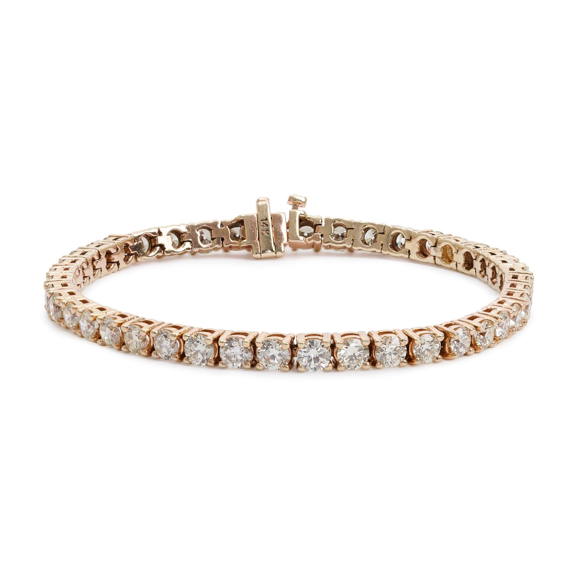 14k Rose Gold 10.02 tcw. Diamond Tennis Bracelet