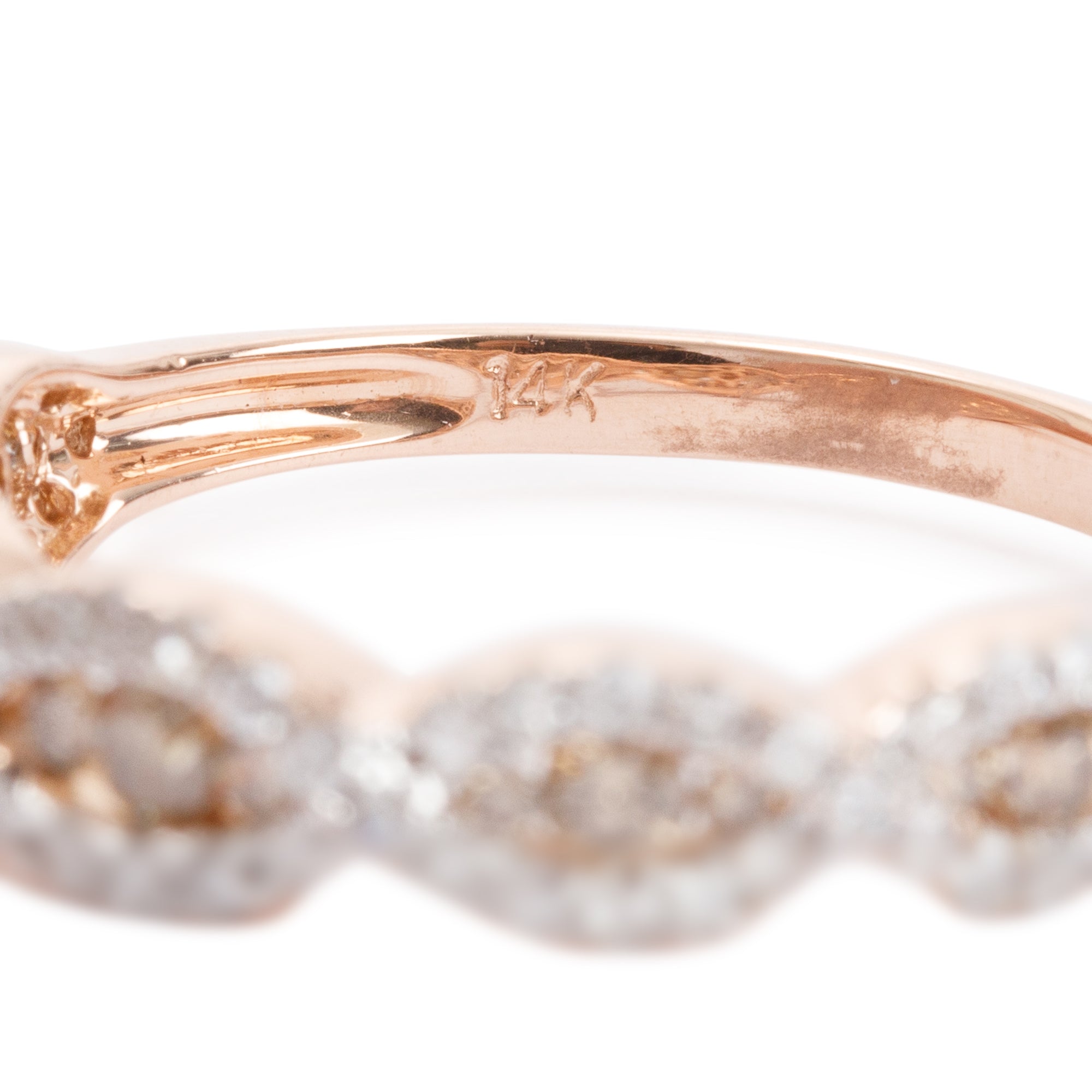 14k Rose Gold Diamond Band Ring