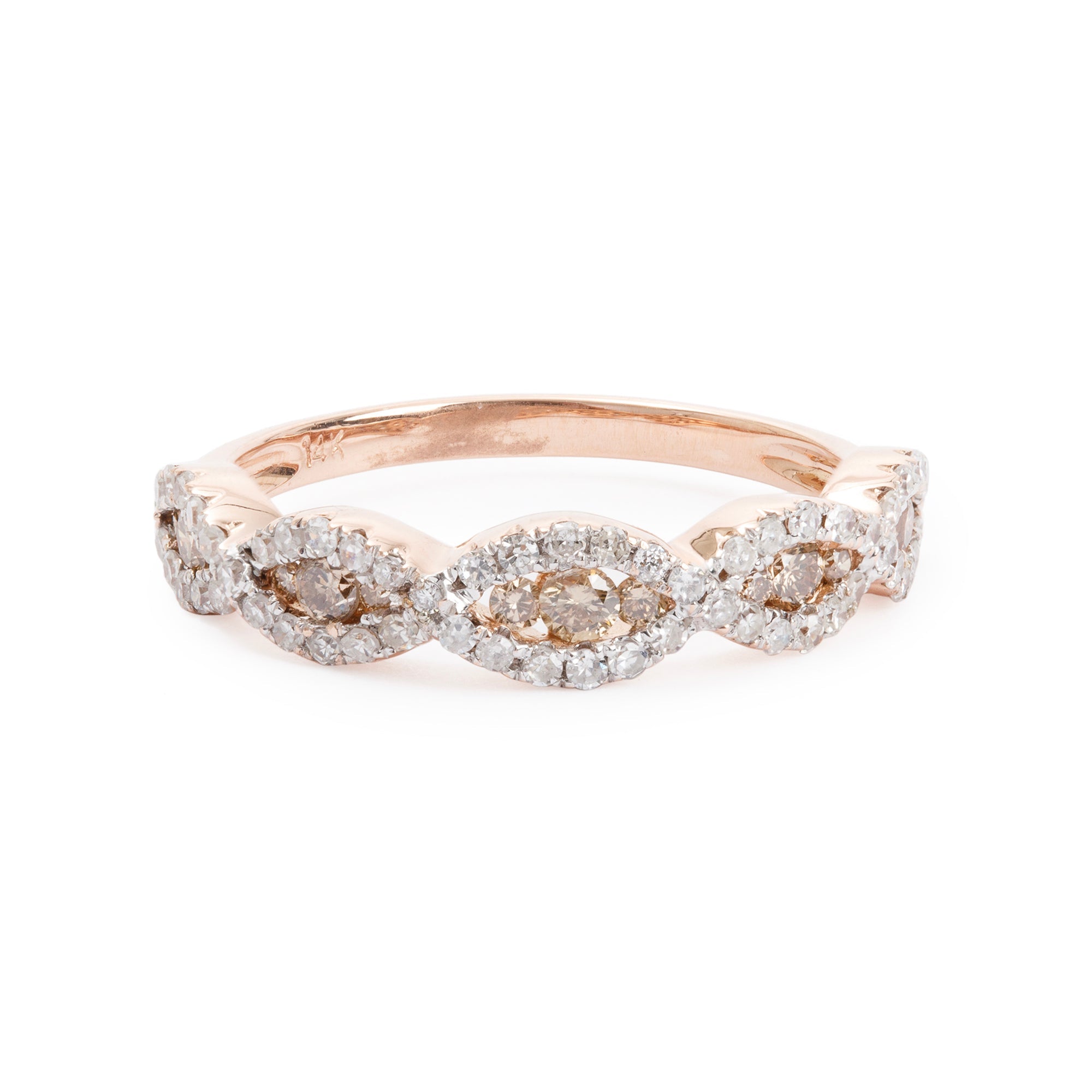 14k Rose Gold Diamond Band Ring