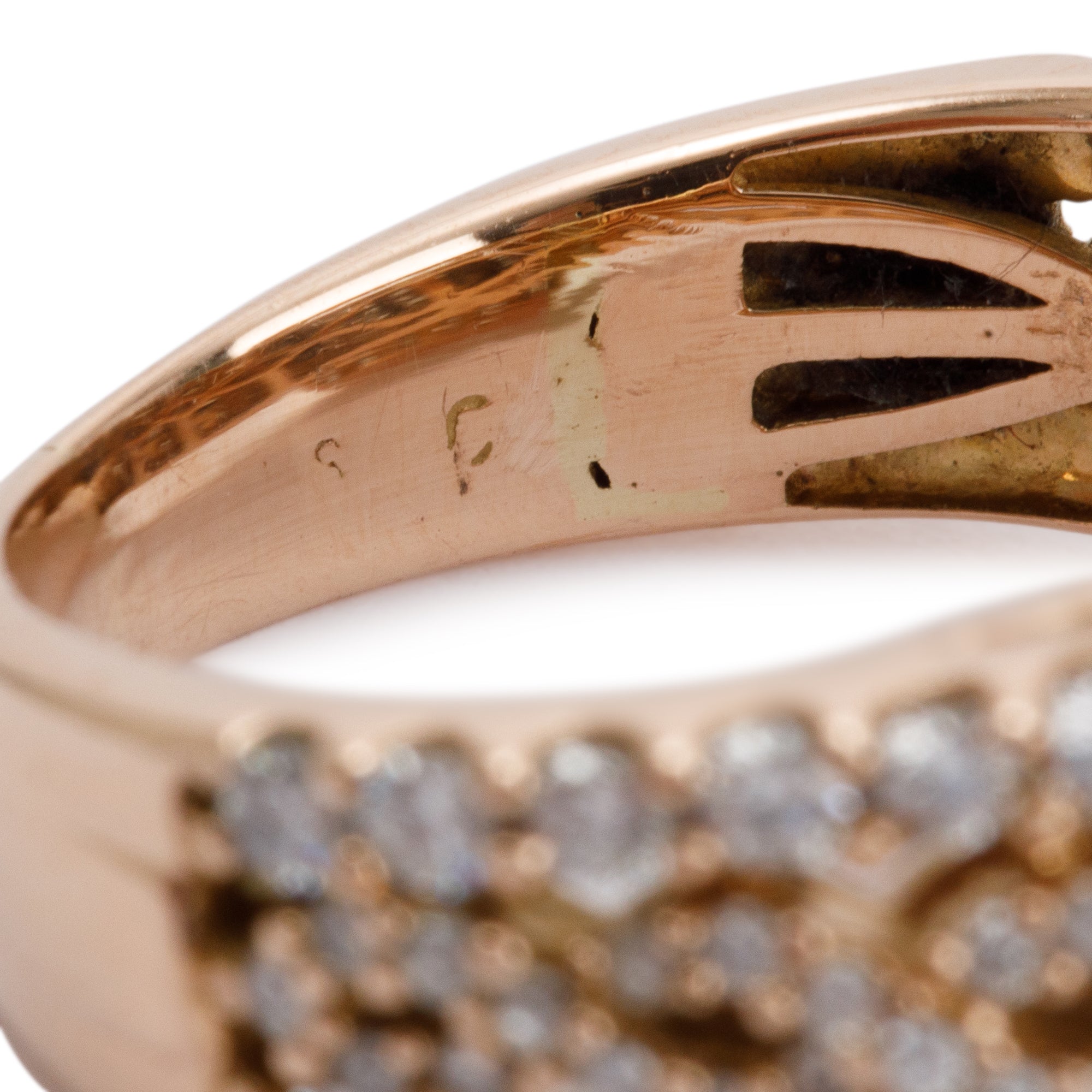14k Rose Gold Invisible Set Diamond Ring