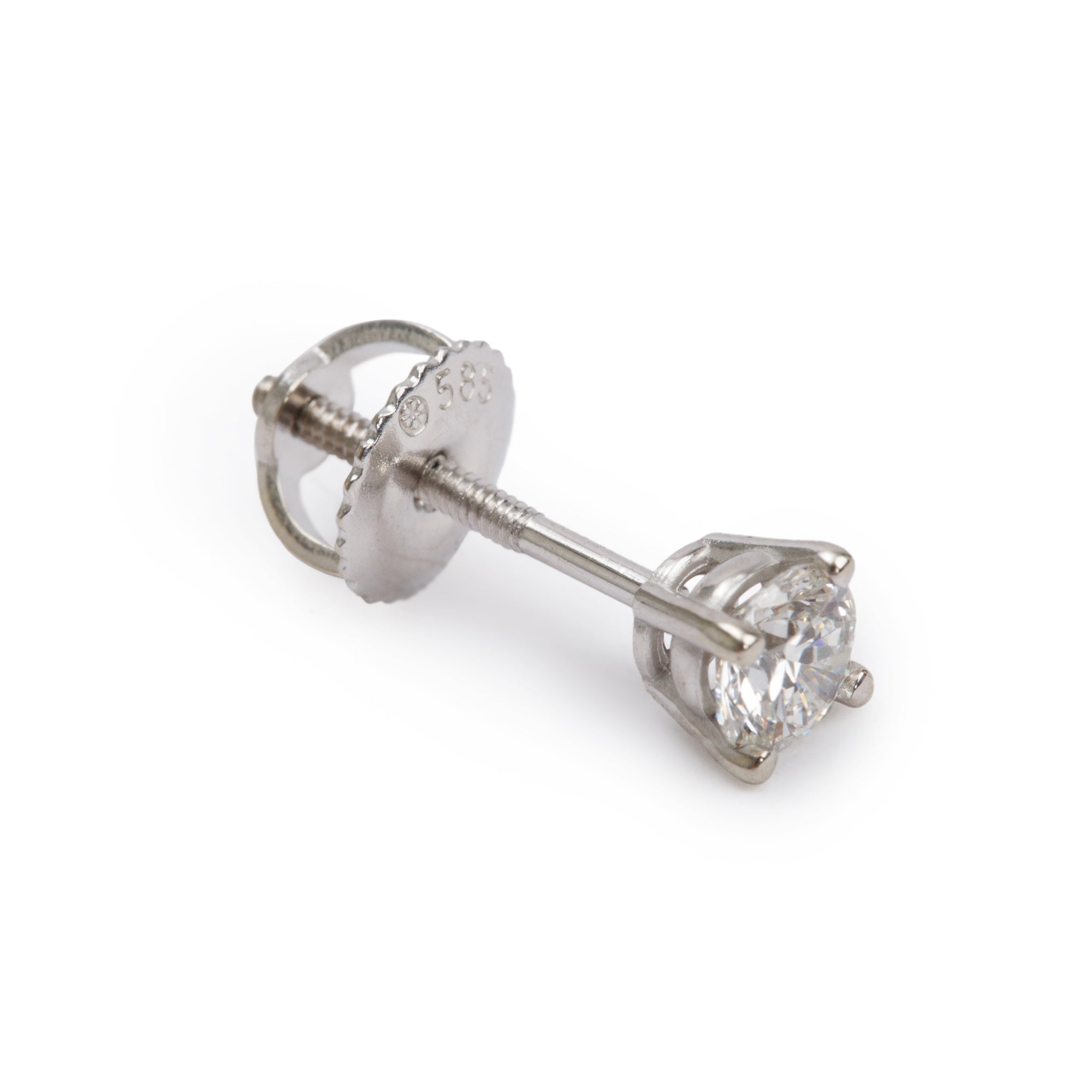 14k White Gold 0.55 tcw. Diamond Stud Earrings