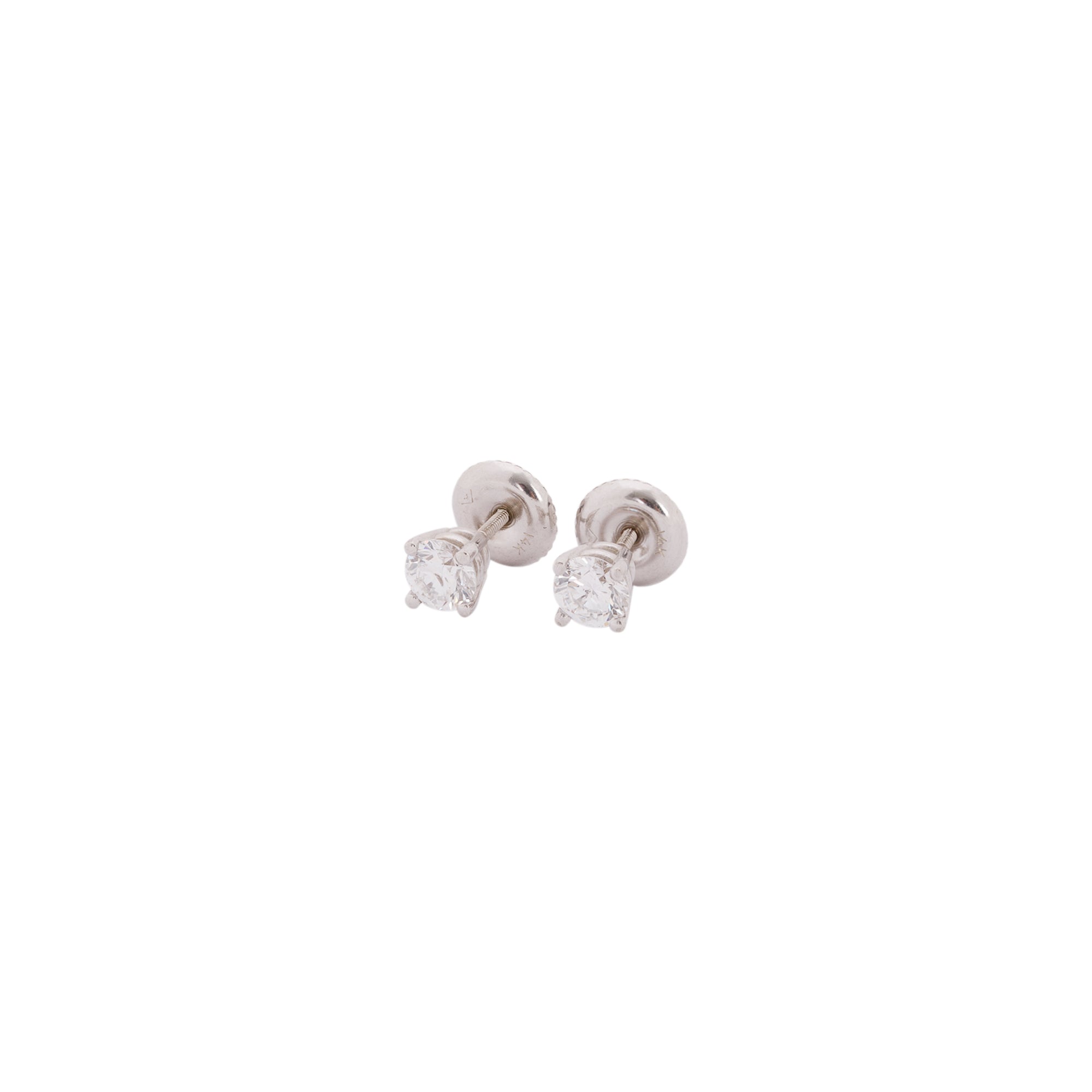 14k White Gold 0.60 tcw. Diamond Stud Earrings