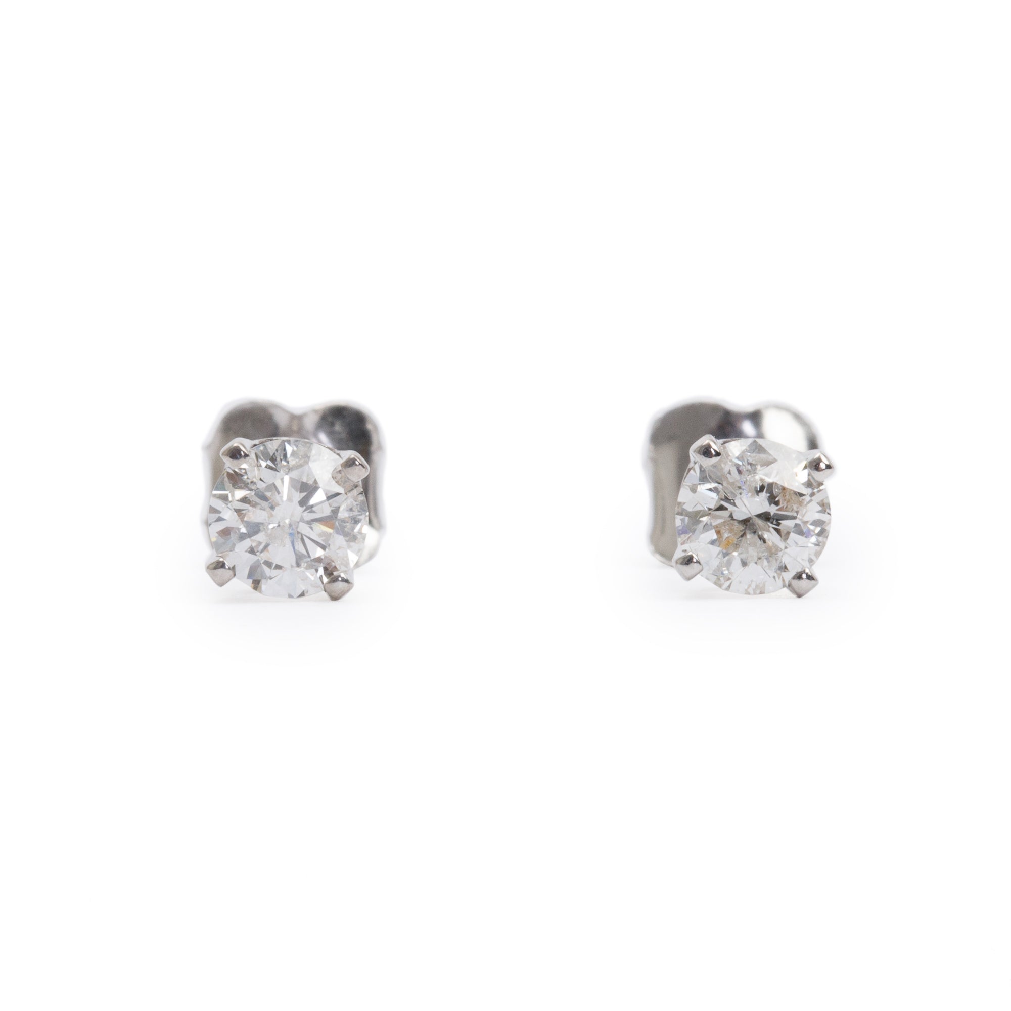14k White Gold 0.77 tcw. Diamond Stud Earrings