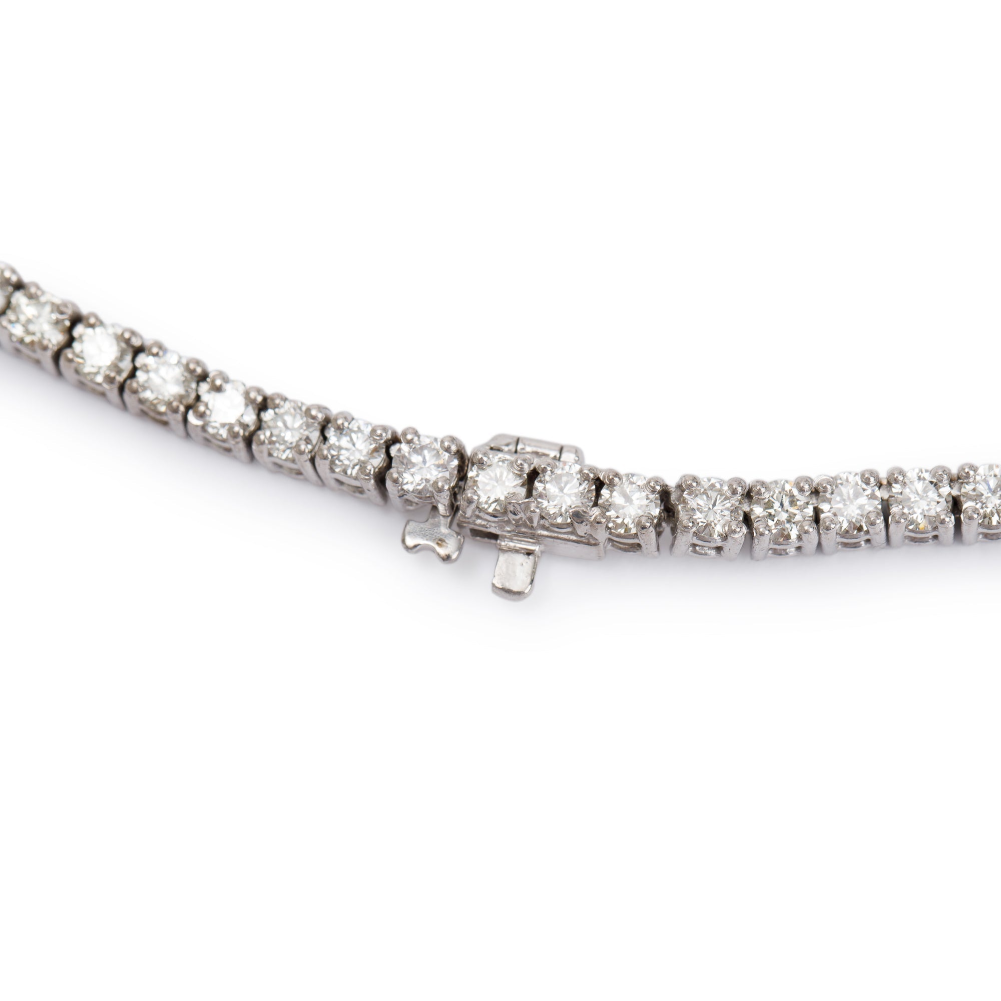 14k White Gold 13.30 tcw. Diamond Tennis Necklace