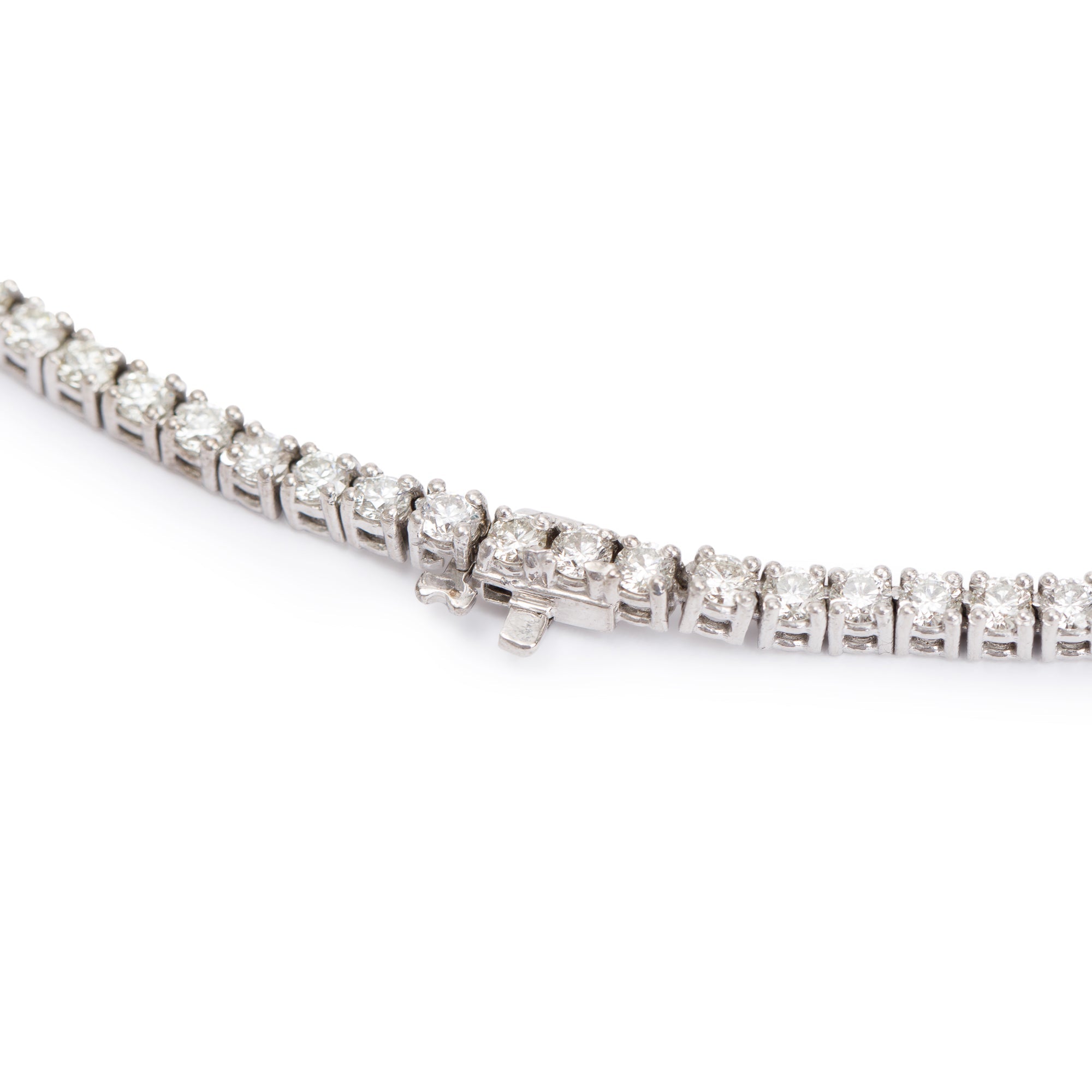 14k White Gold 13.30 tcw. Diamond Tennis Necklace