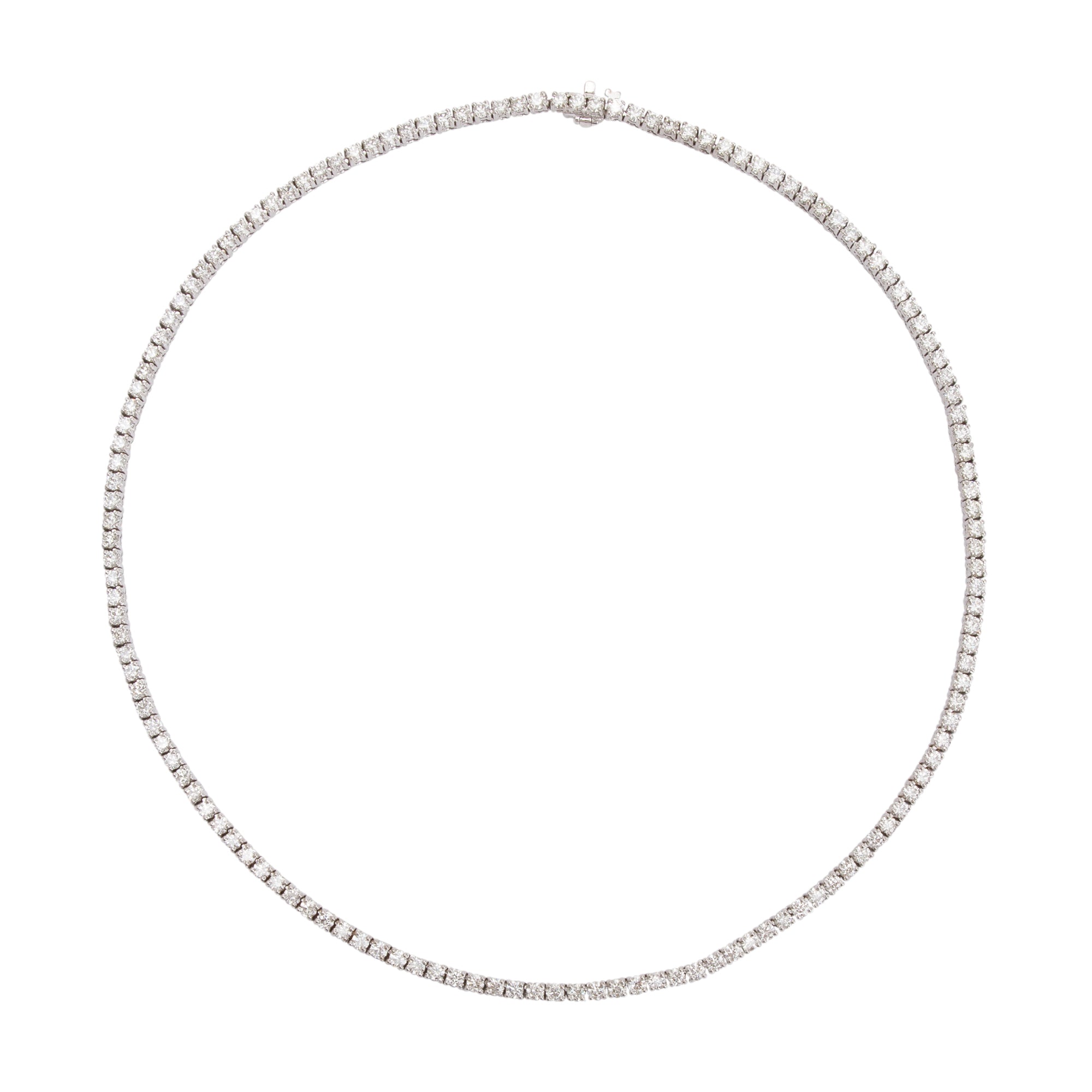 14k White Gold 13.30 tcw. Diamond Tennis Necklace