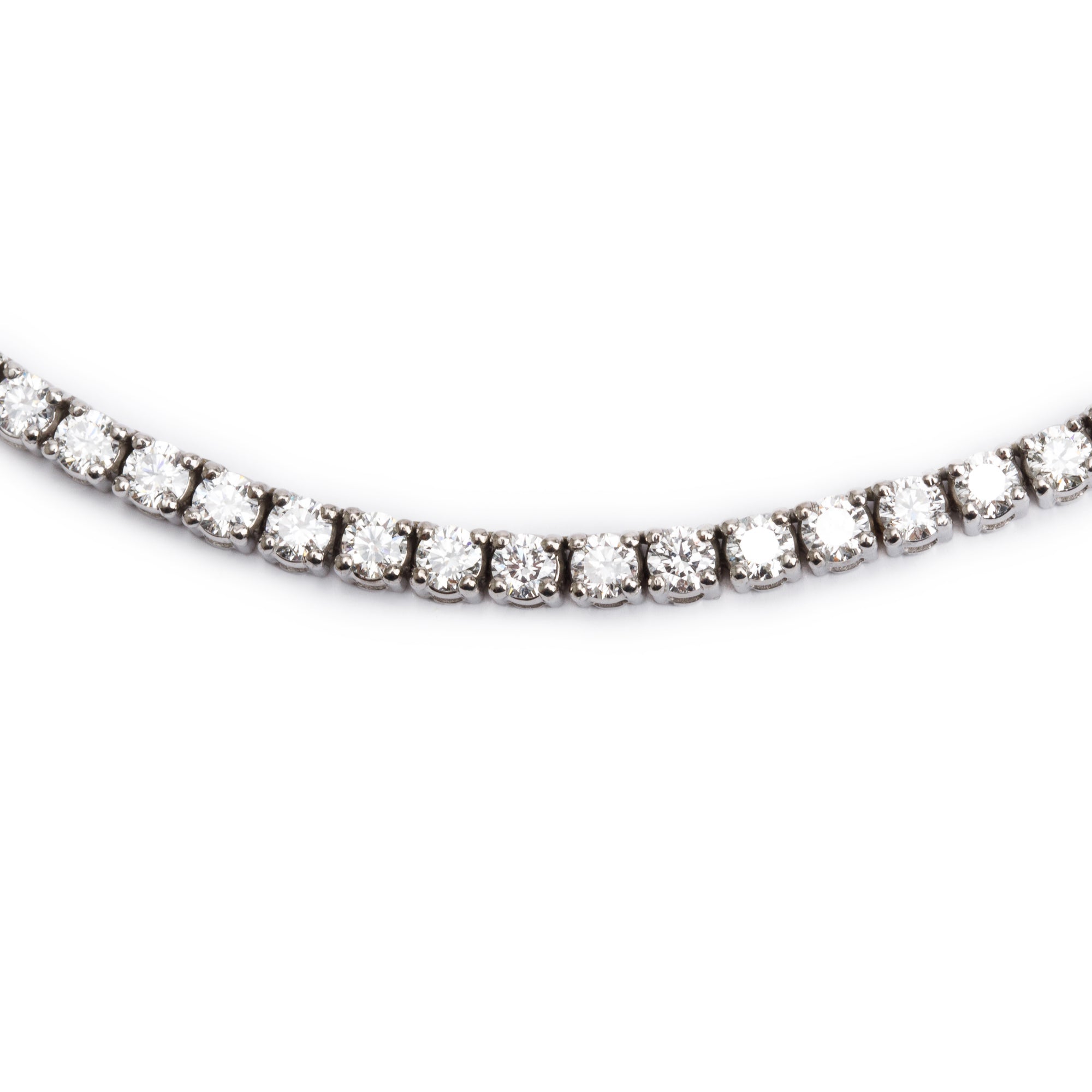 14k White Gold 19.38 tcw. Diamond Tennis Necklace