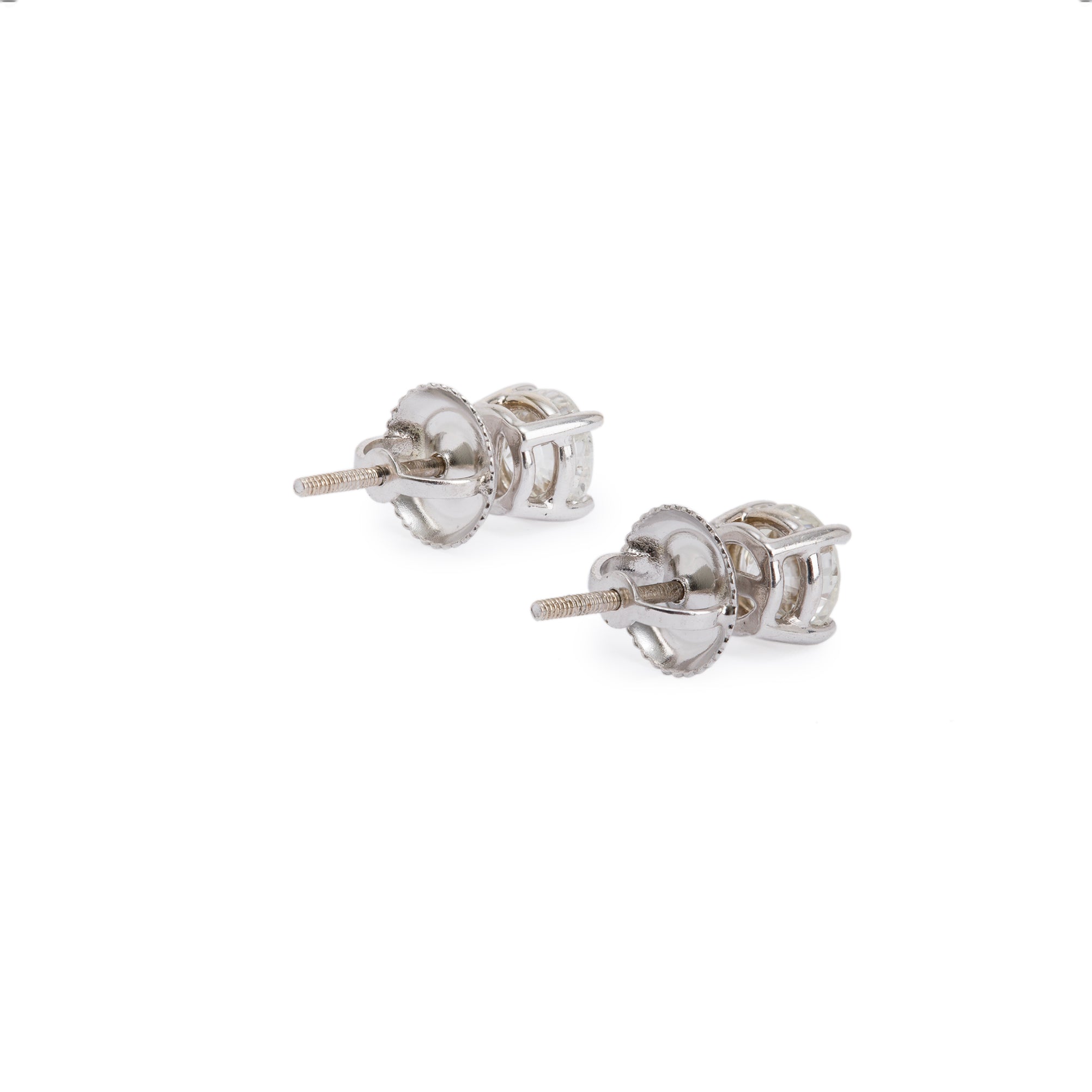 14k White Gold 1.00 tcw. Diamond Stud Earrings