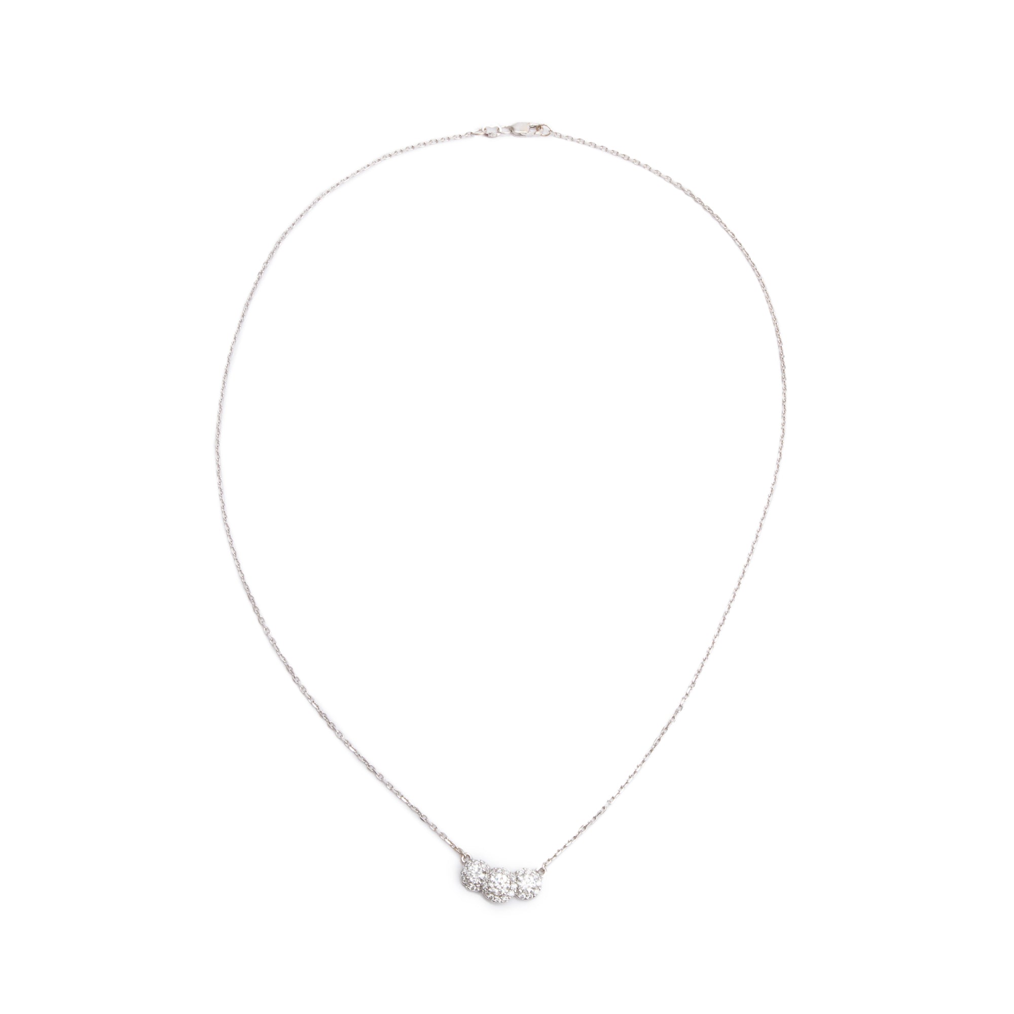 14k White Gold 1.11 tcw. Diamond Pendant Necklace