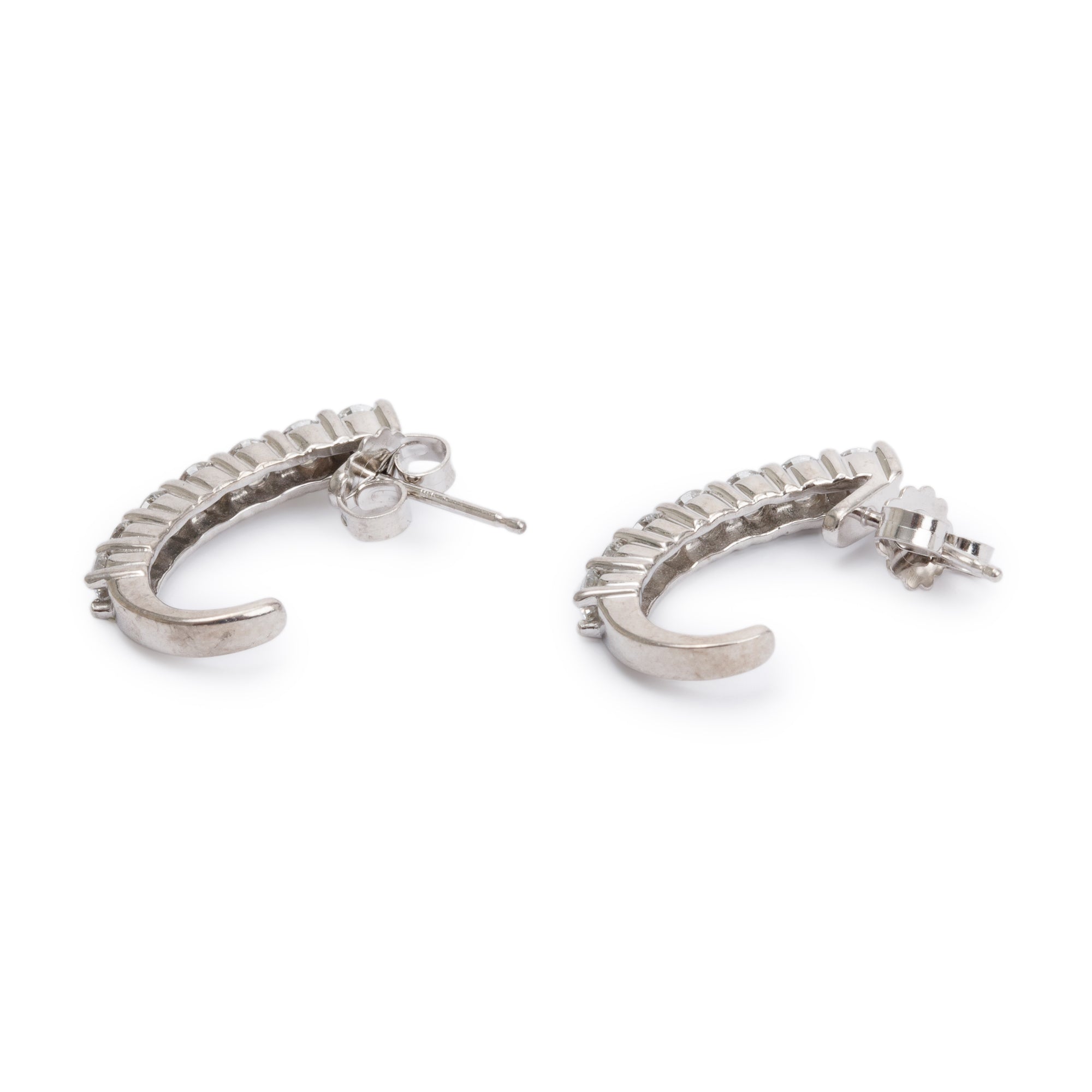 14k White Gold 1.12 tcw. Diamond Earrings