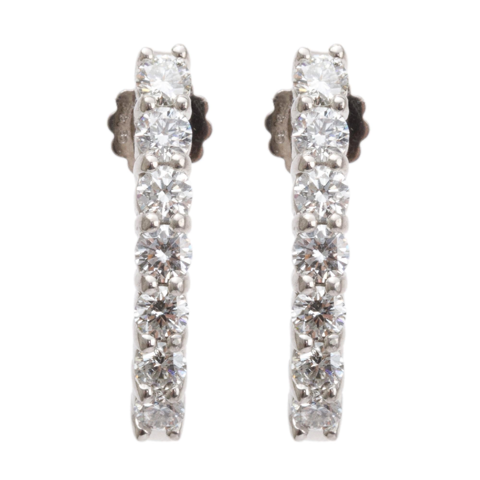 14k White Gold 1.12 tcw. Diamond Earrings