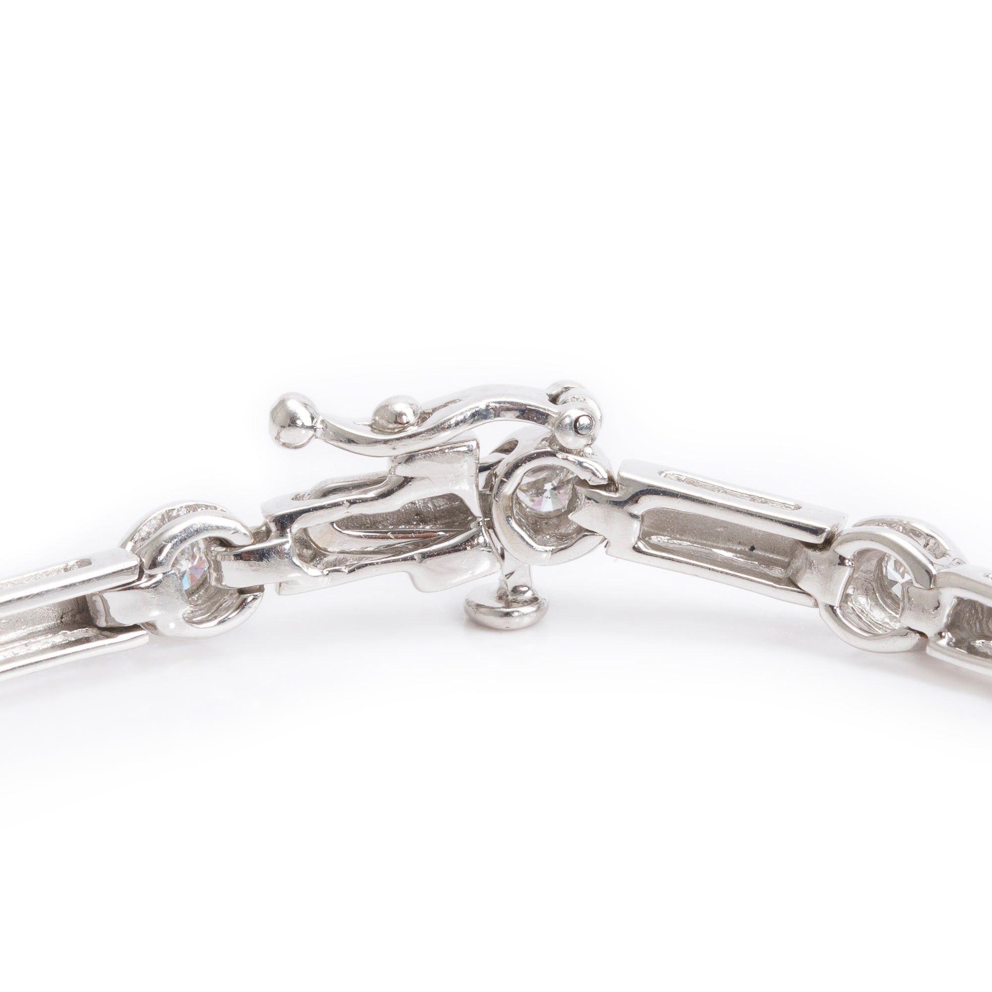 14k White Gold 1.12 tcw. Diamond Link Bracelet