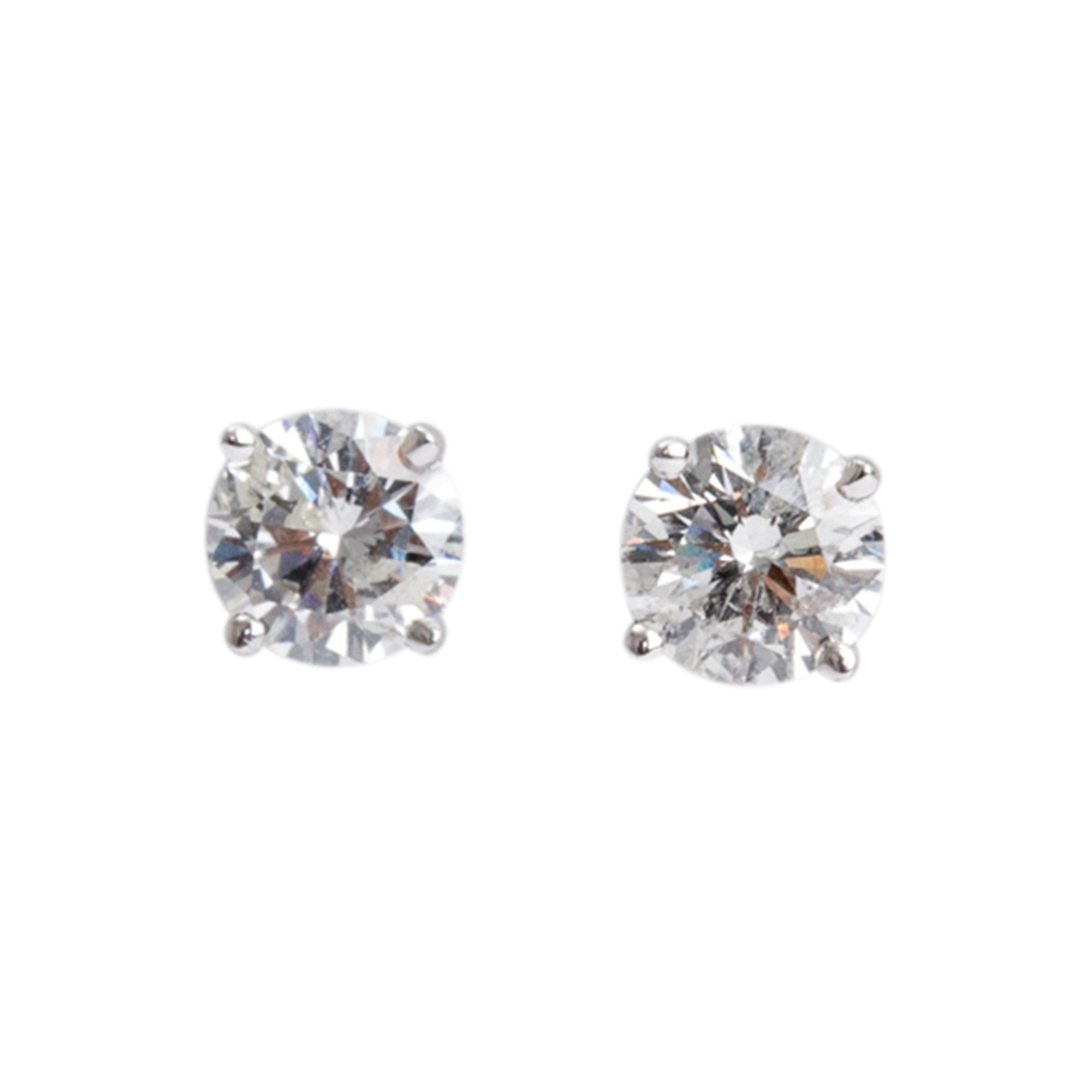 14k White Gold 1.19 tcw. Diamond Stud Earrings