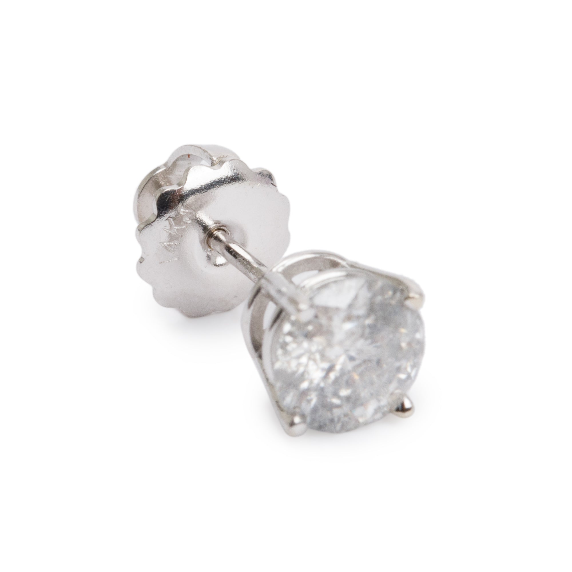 14k White Gold 1.25 tcw Diamond Stud Earrings