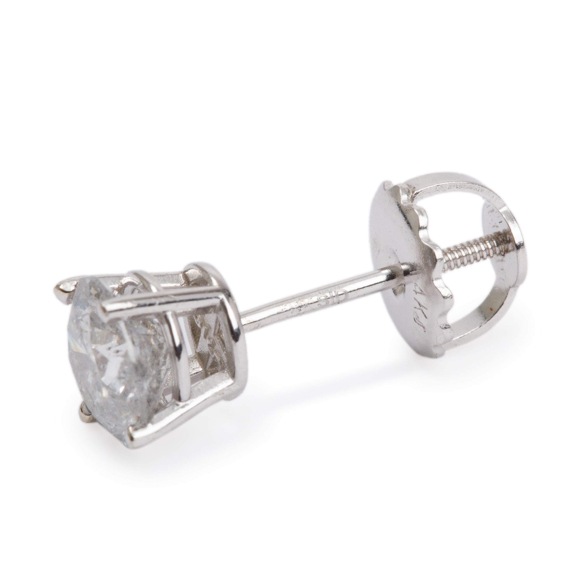 14k White Gold 1.25 tcw Diamond Stud Earrings