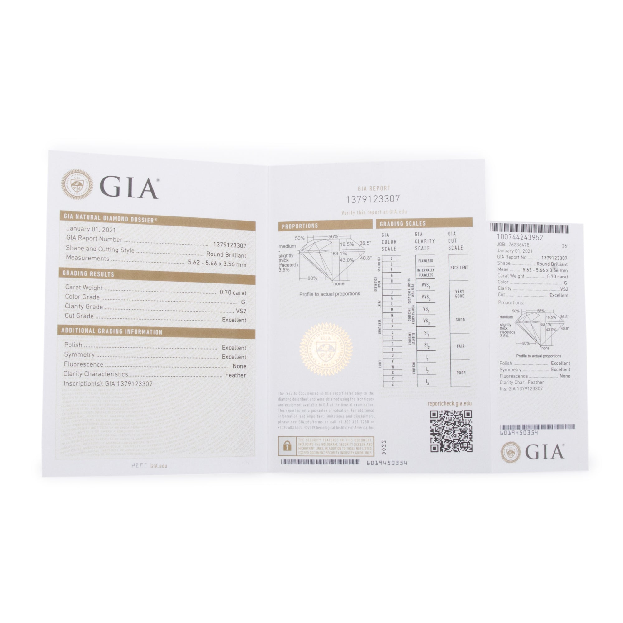 14k White Gold 1.40 tcw Diamond Stud Earrings w/ GIA Certificates