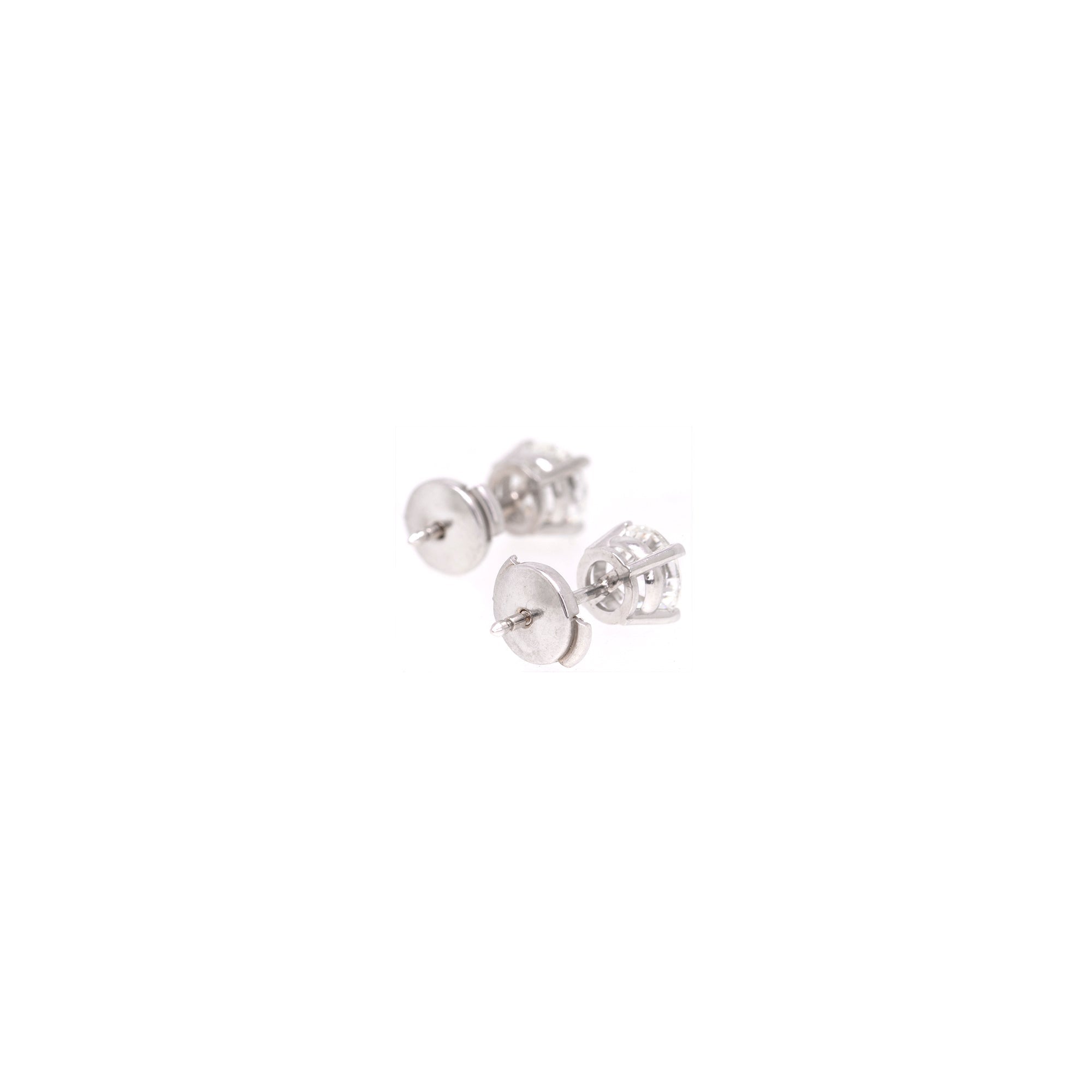 14k White Gold 1.50 tcw. Diamond Stud Earrings