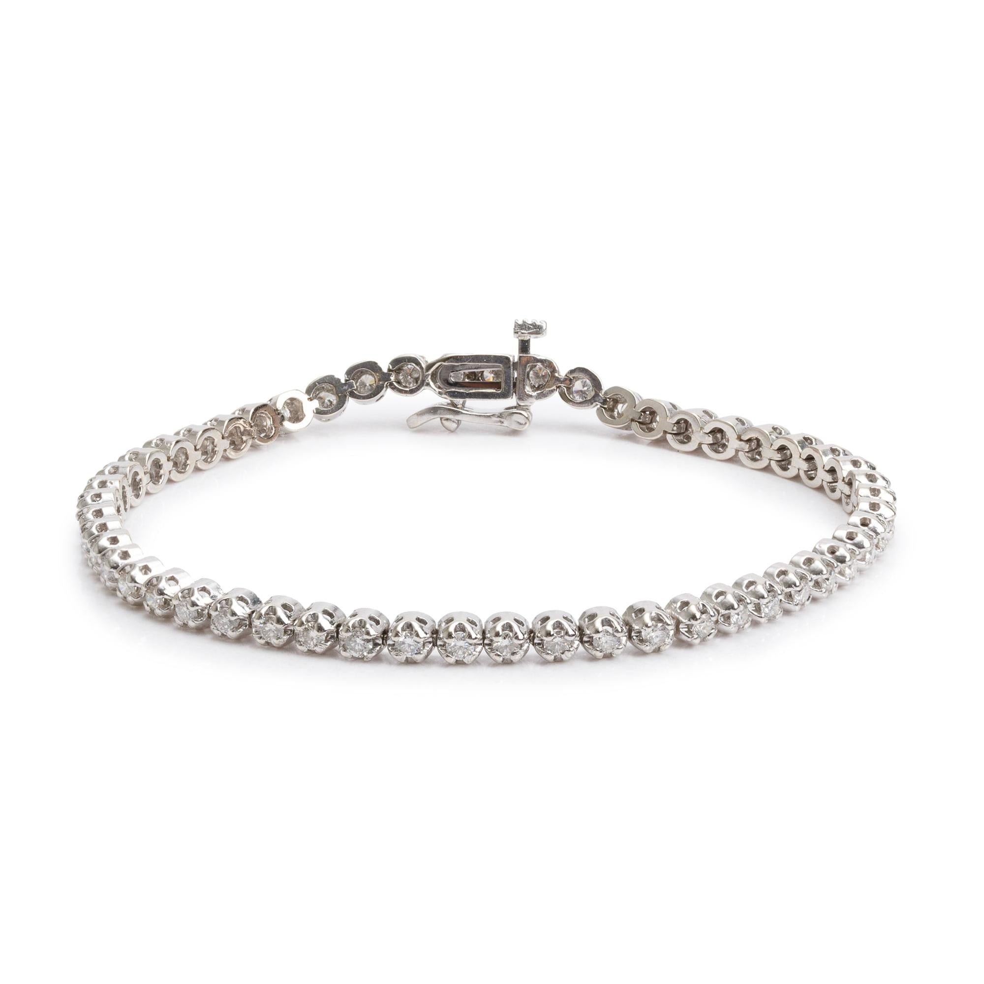 14k White Gold 1.71 tcw. Diamond Tennis Bracelet