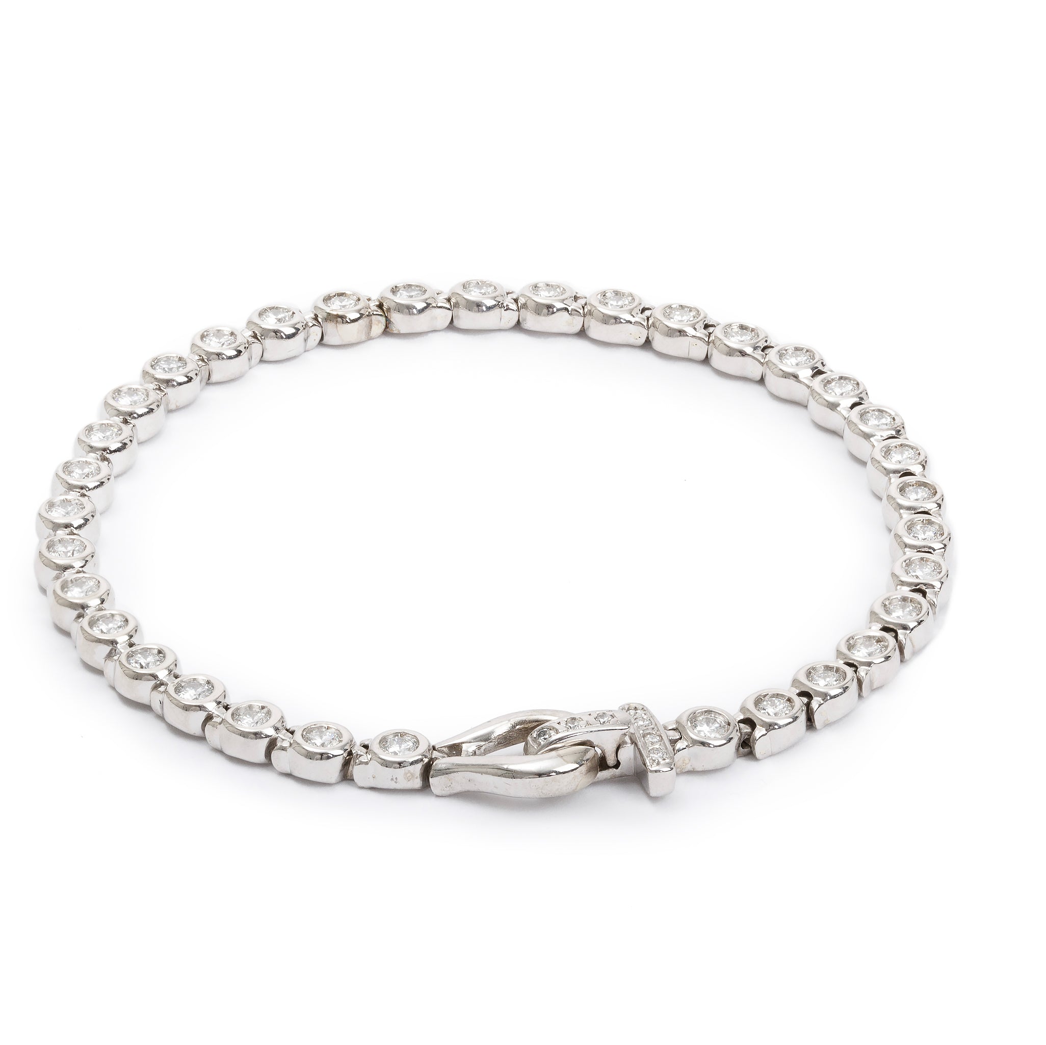 14k White Gold 2.11 tcw Diamond Link Bracelet