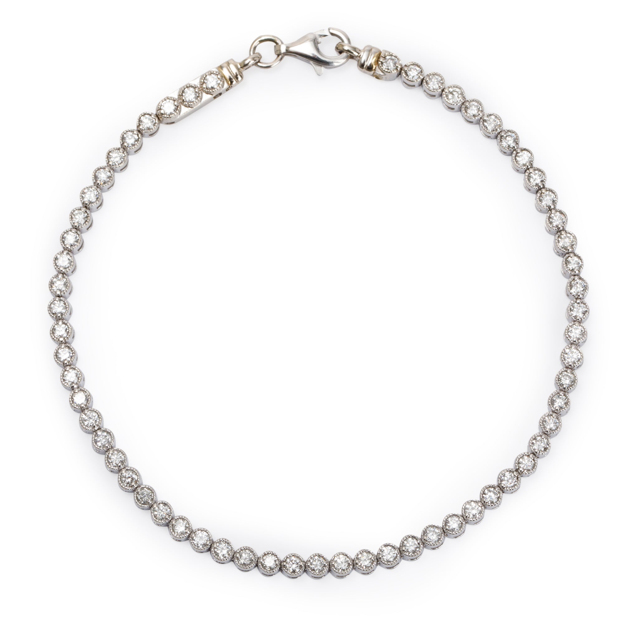 14k White Gold 2.18 tcw Diamond Tennis Bracelet