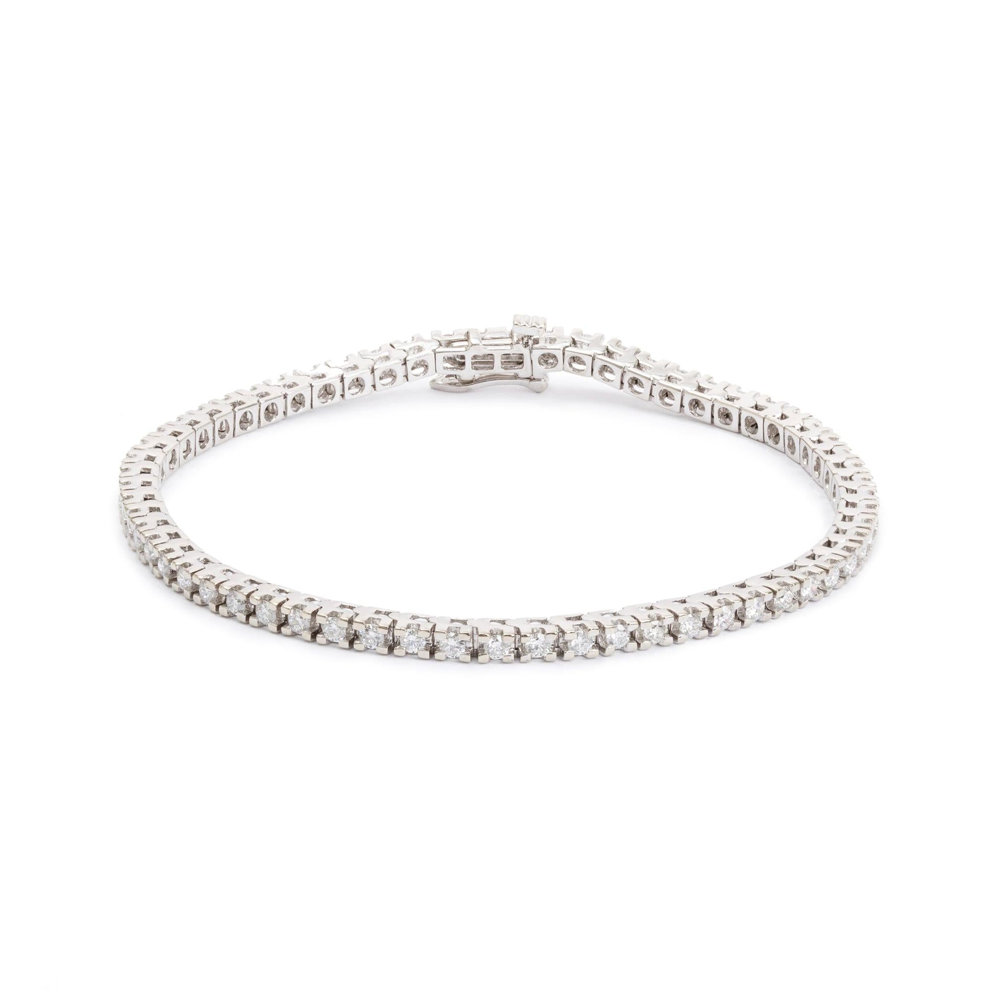 14k White Gold 2.18 tcw. Diamond Tennis Bracelet