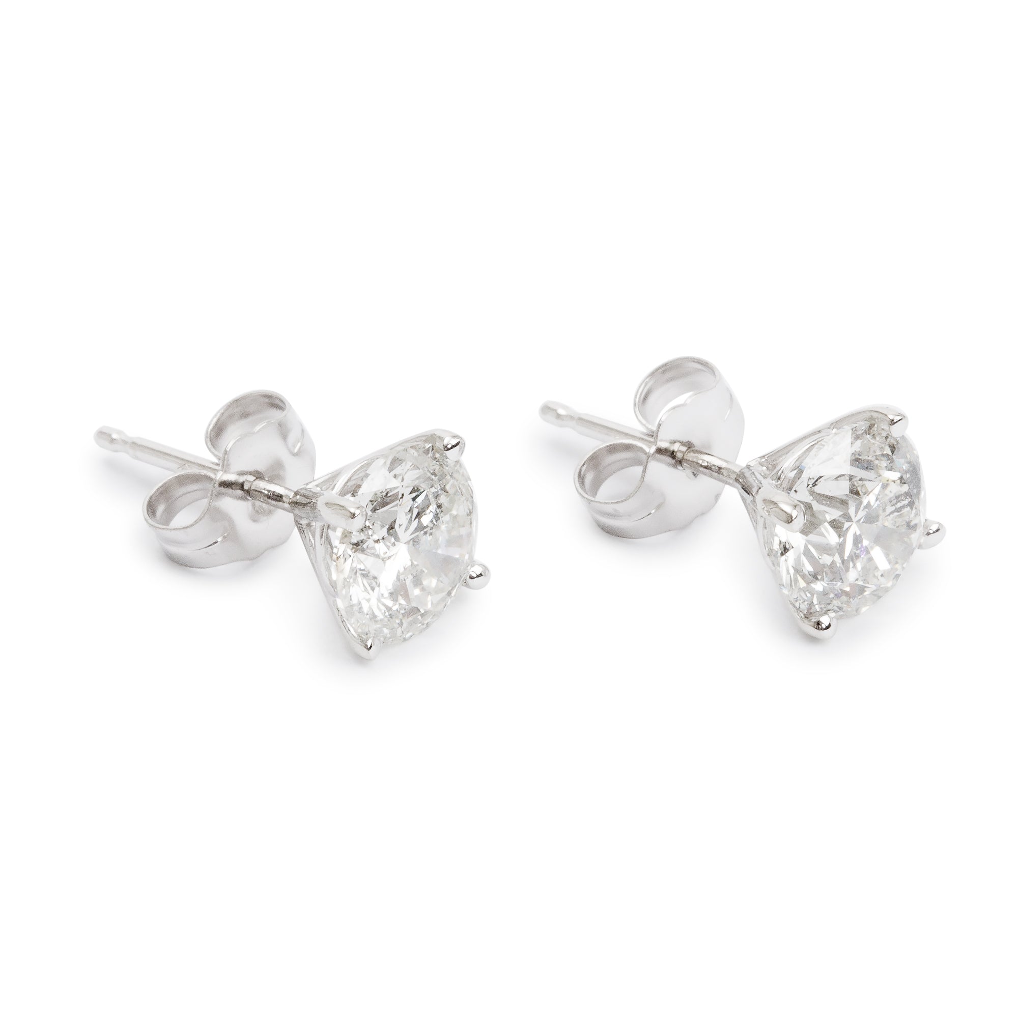14k White Gold 2.24 tcw. Diamond Stud Earrings