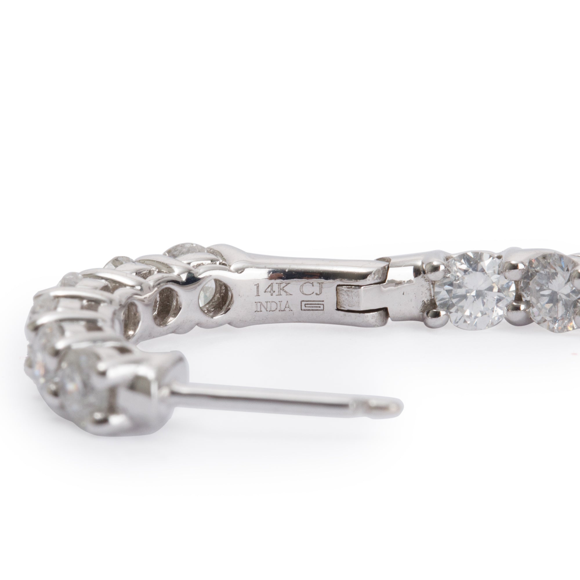 14k White Gold 2.25 tcw. Diamond Hoop Earrings