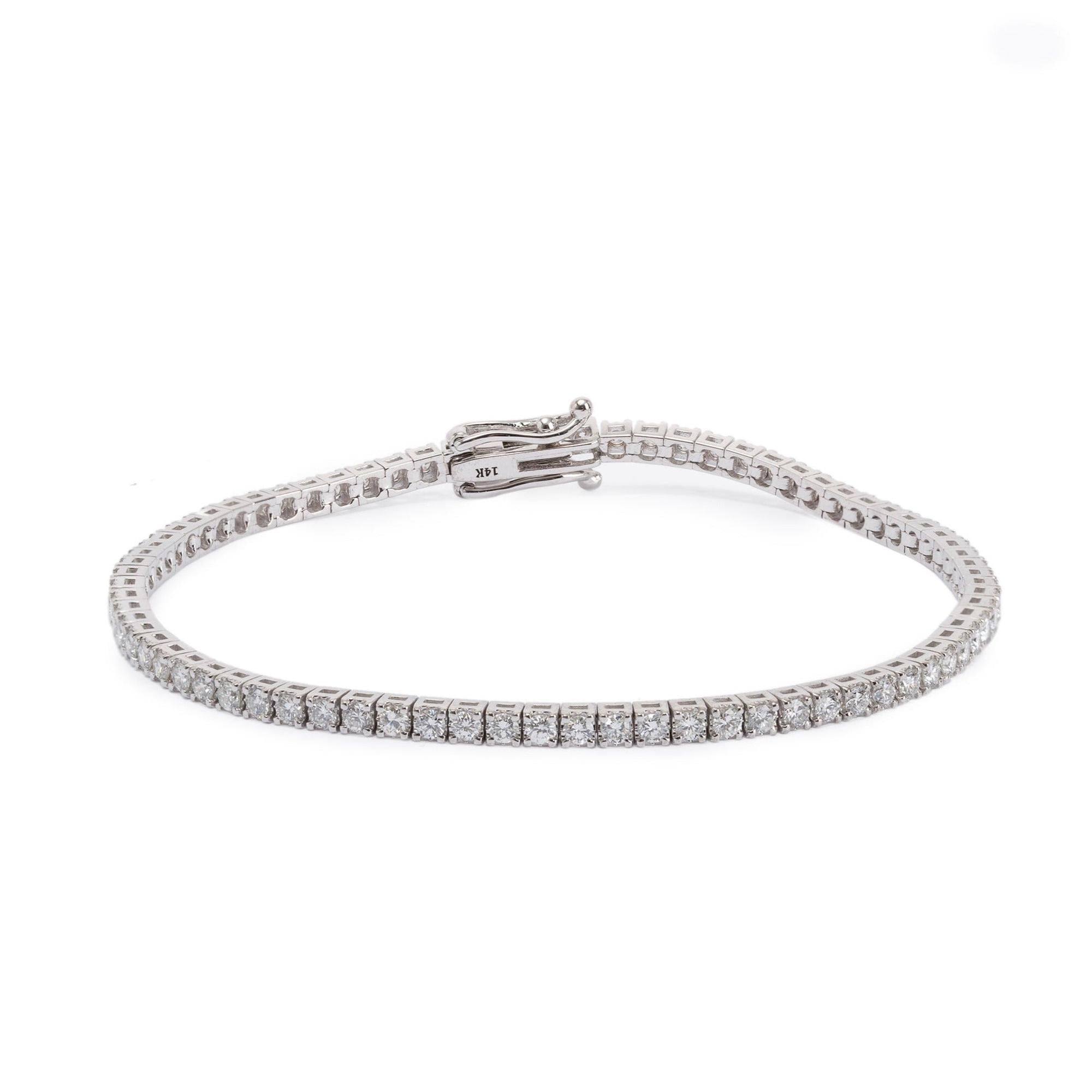 14k White Gold 2.28 tcw. Diamond Tennis Bracelet