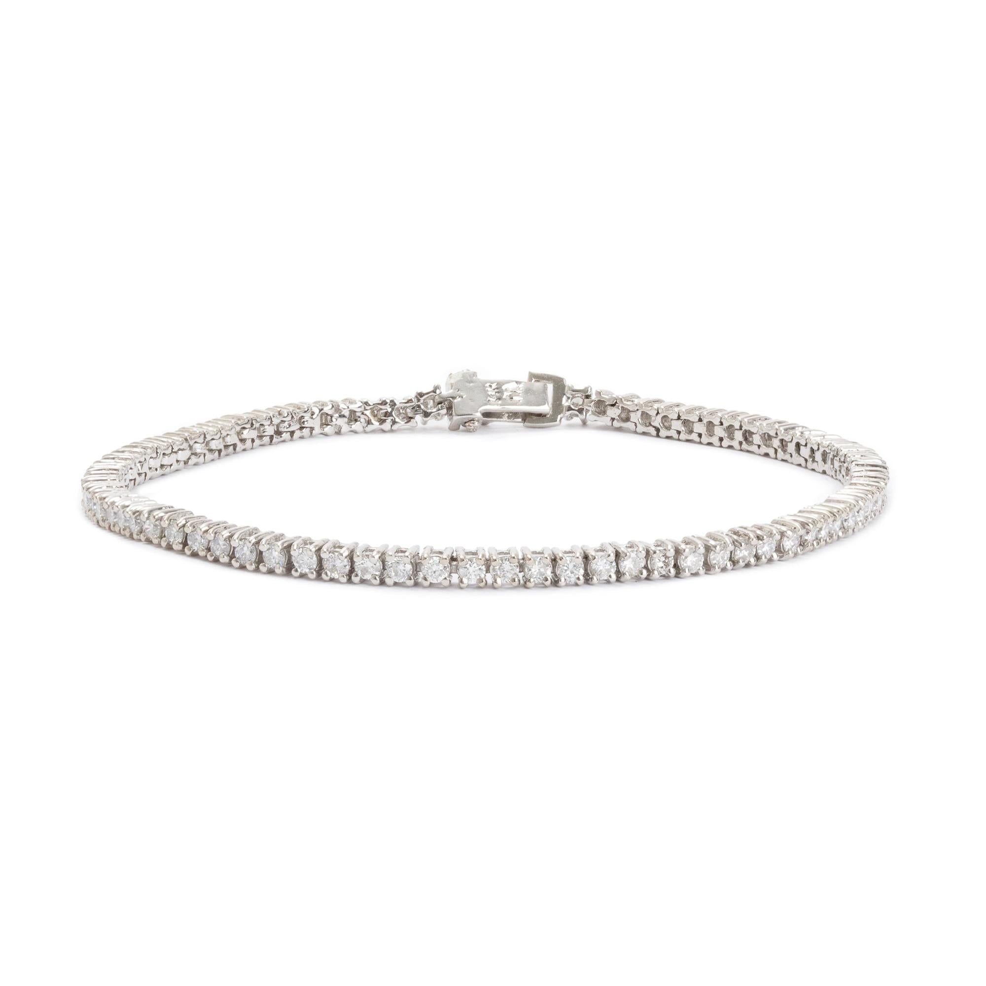 14k White Gold 2.31 tcw Diamond Tennis Bracelet