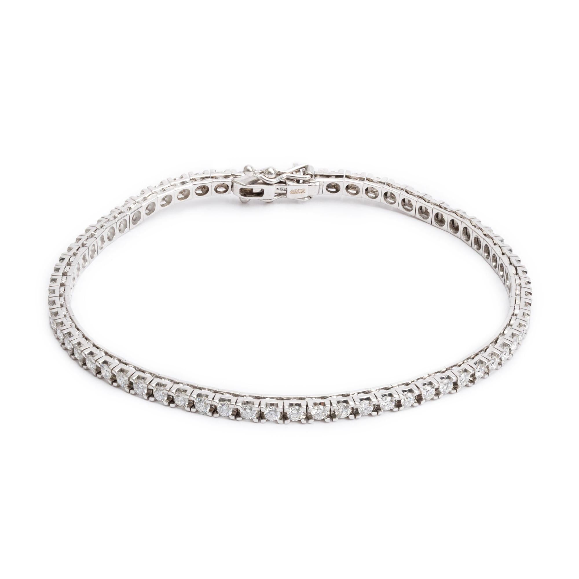 14k White Gold 2.36 tcw. Diamond Tennis Bracelet