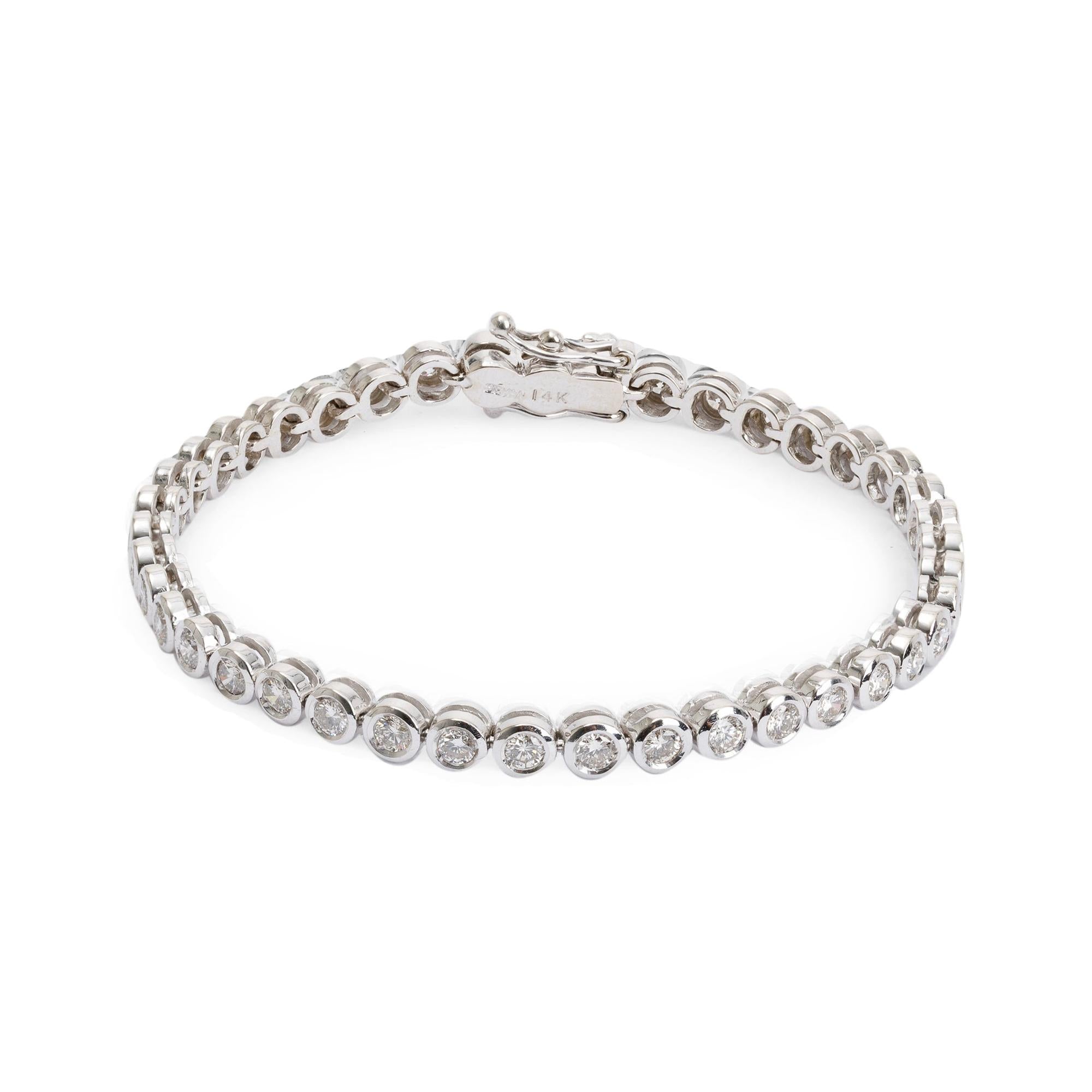 14k White Gold 2.63 tcw. Diamond Tennis Bracelet