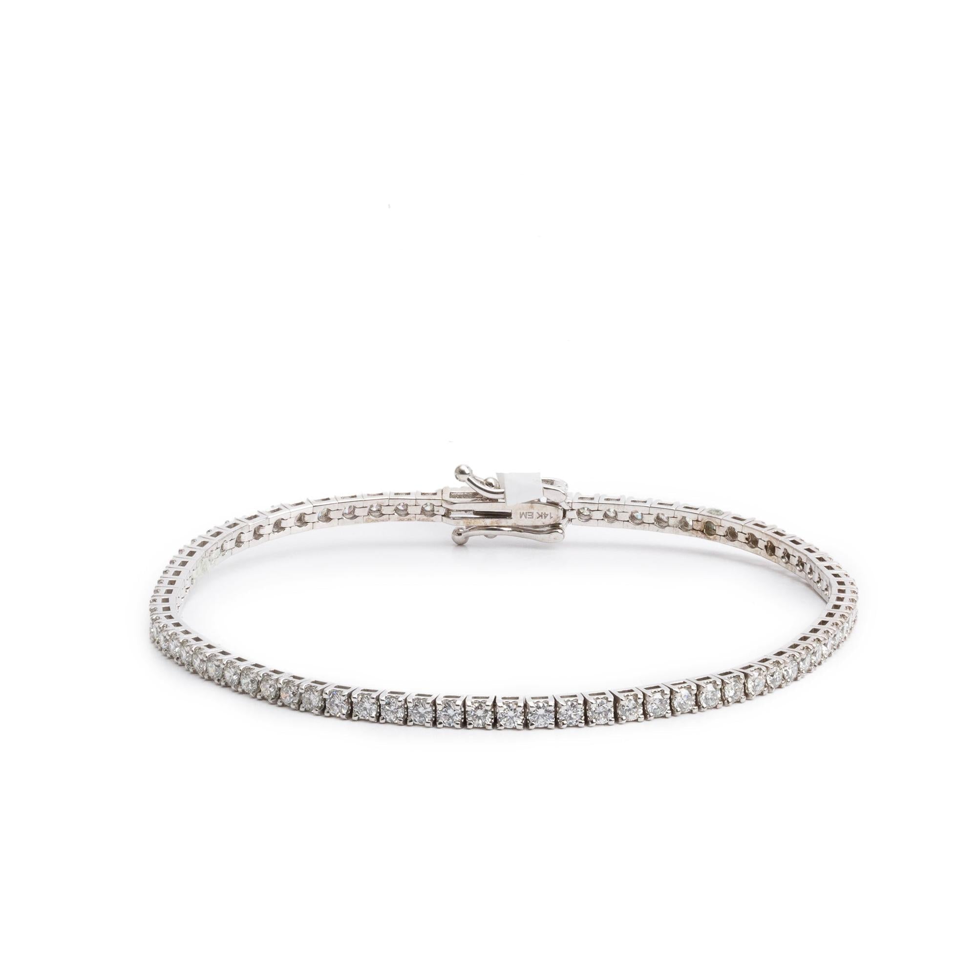14k White Gold 2.64 tcw. Diamond Tennis Bracelet