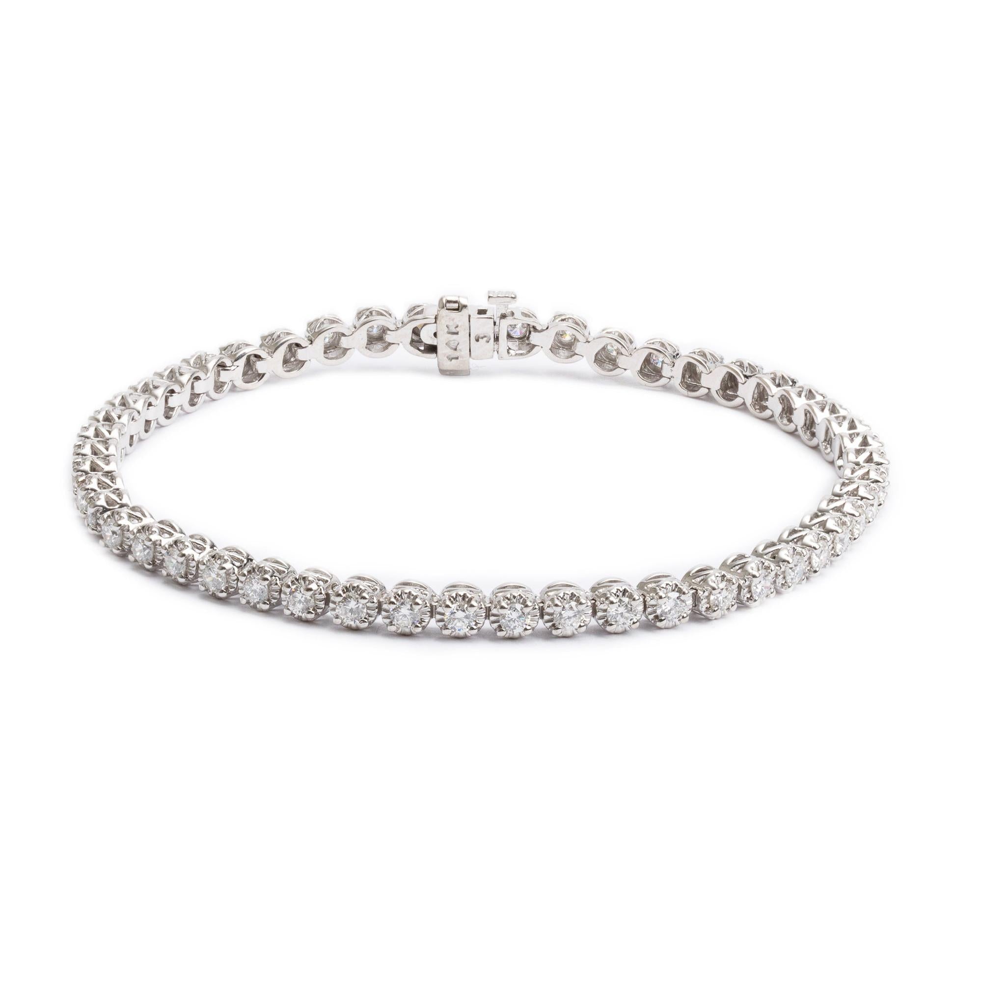 14k White Gold 2.72 tcw. Diamond Tennis Bracelet