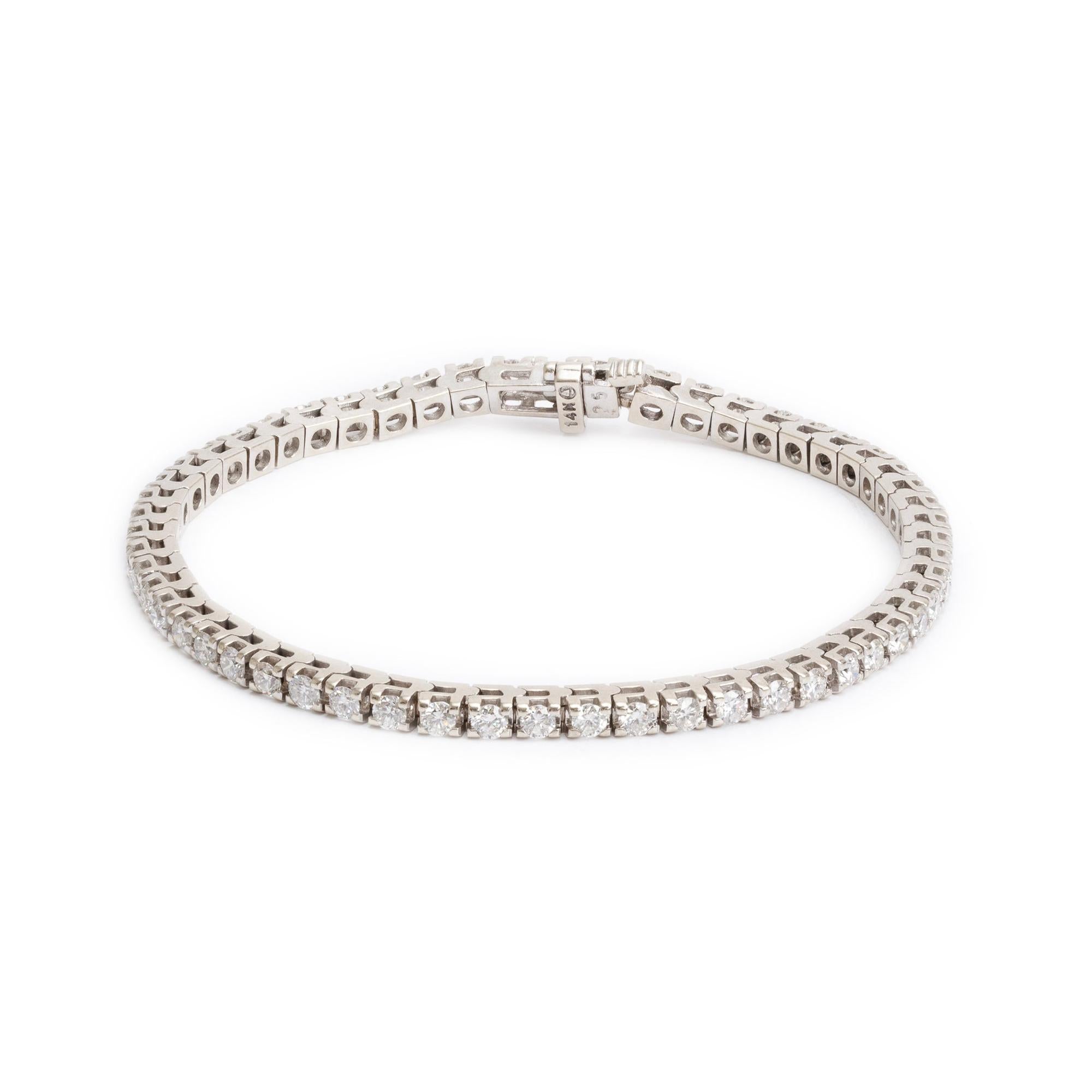 14k White Gold 3.30 tcw. Diamond Tennis Bracelet