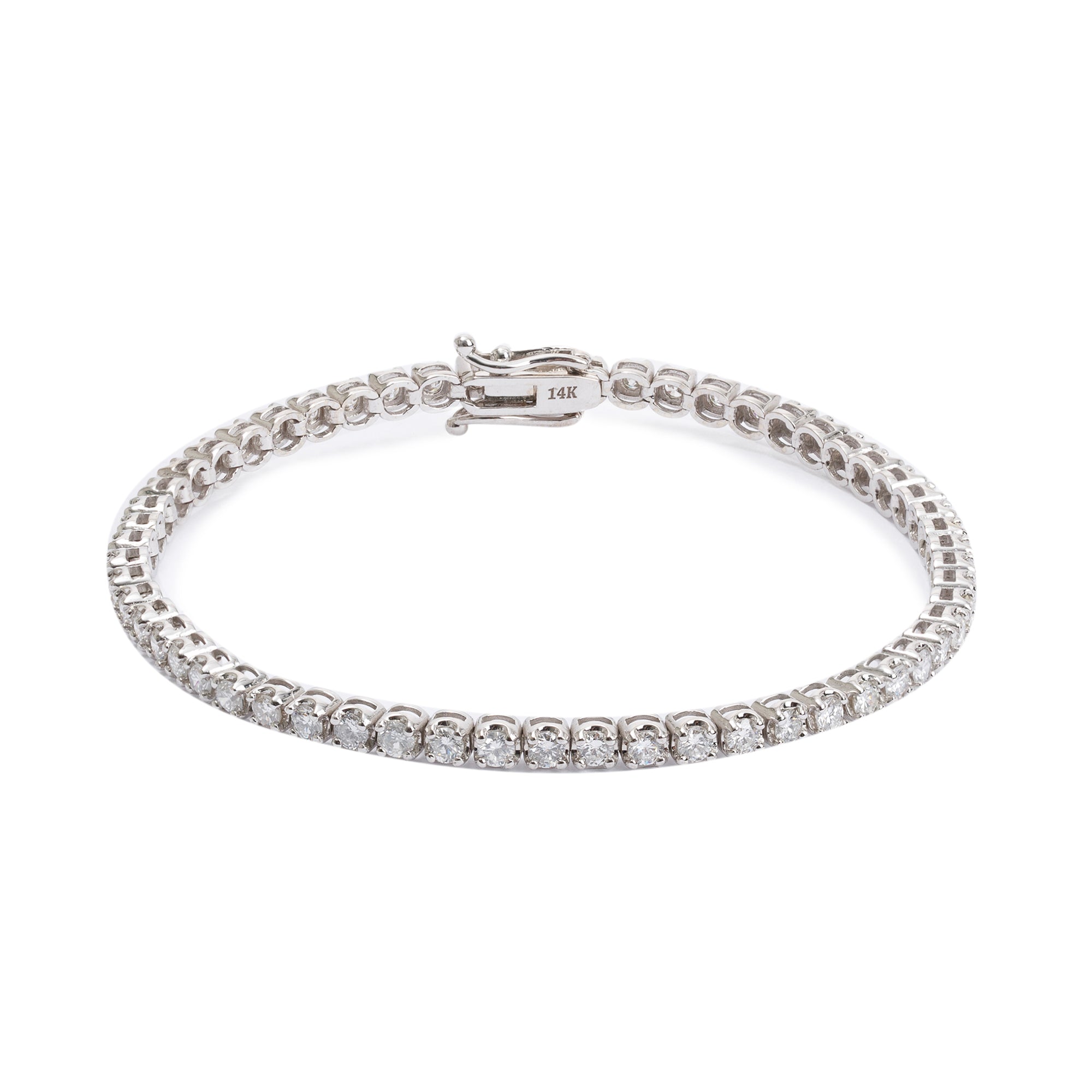 14k White Gold 3.42 tcw. Diamond Tennis Bracelet
