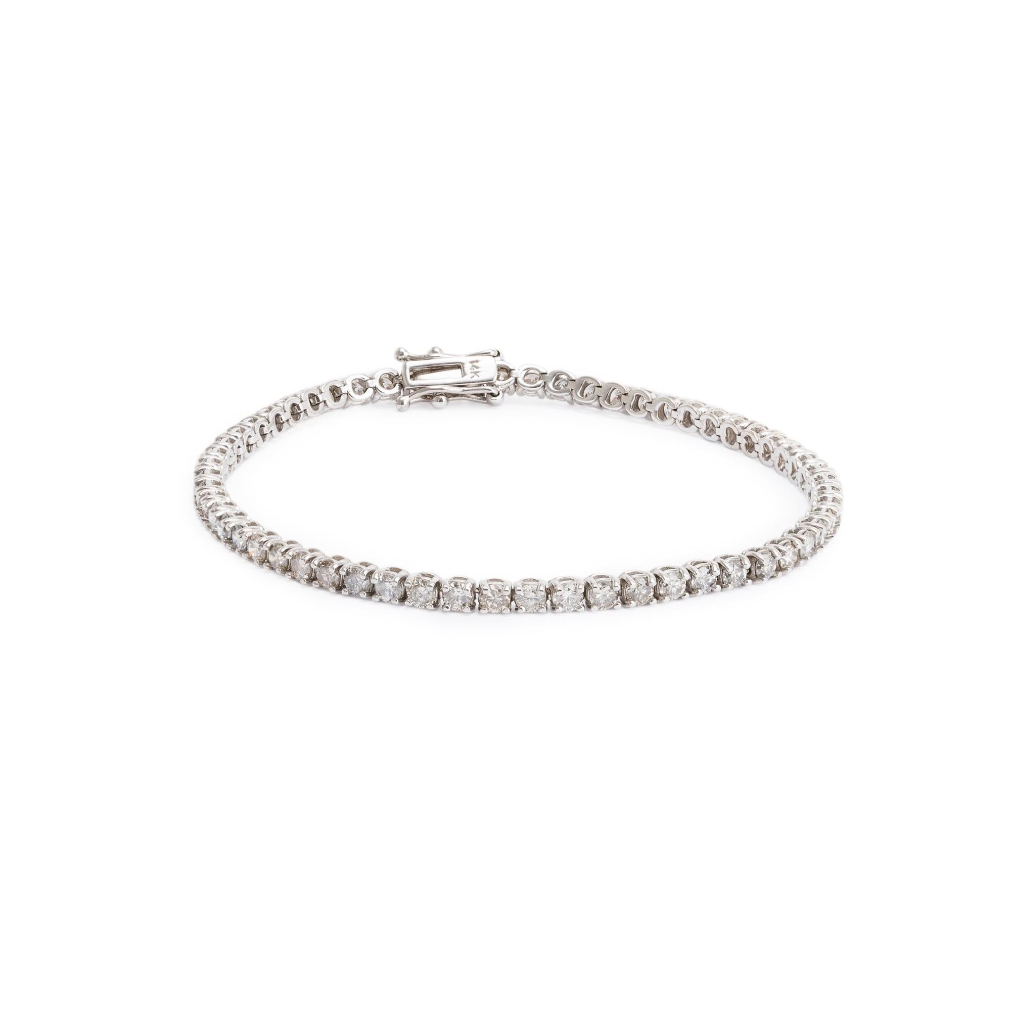 14k White Gold 3.50 tcw. Diamond Tennis Bracelet