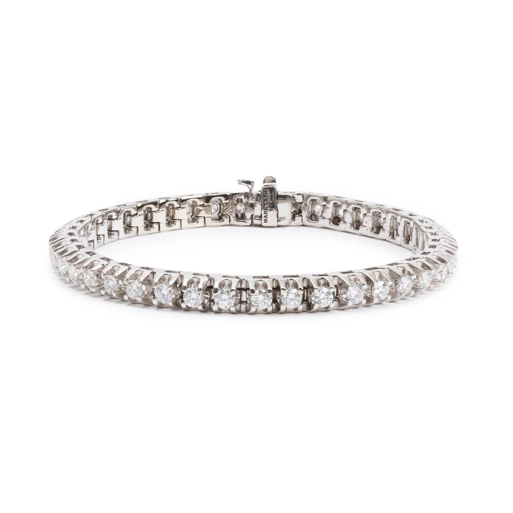 14k White Gold 3.69 tcw. Diamond Tennis Bracelet