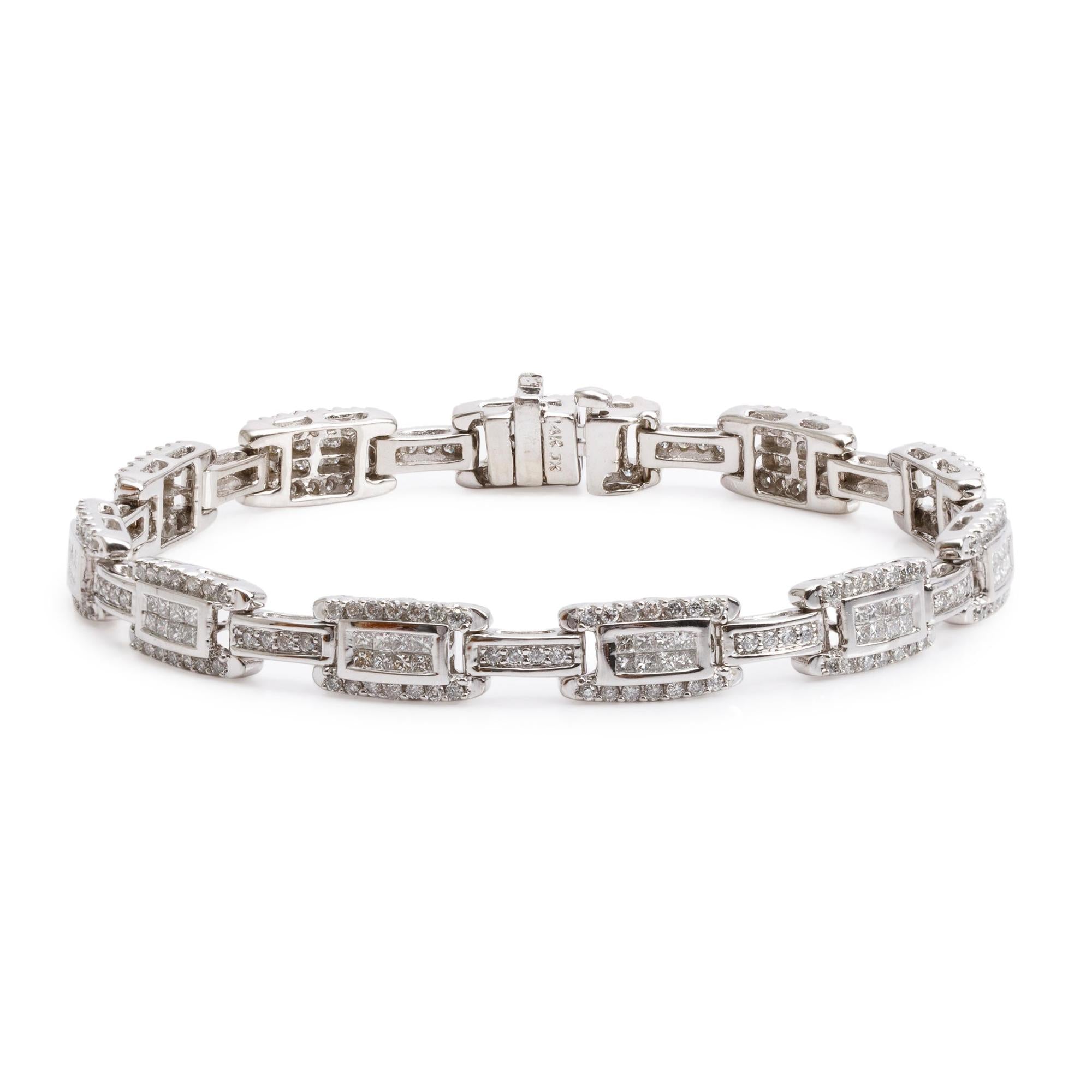 14k White Gold 4.00 tcw. Diamond Bracelet